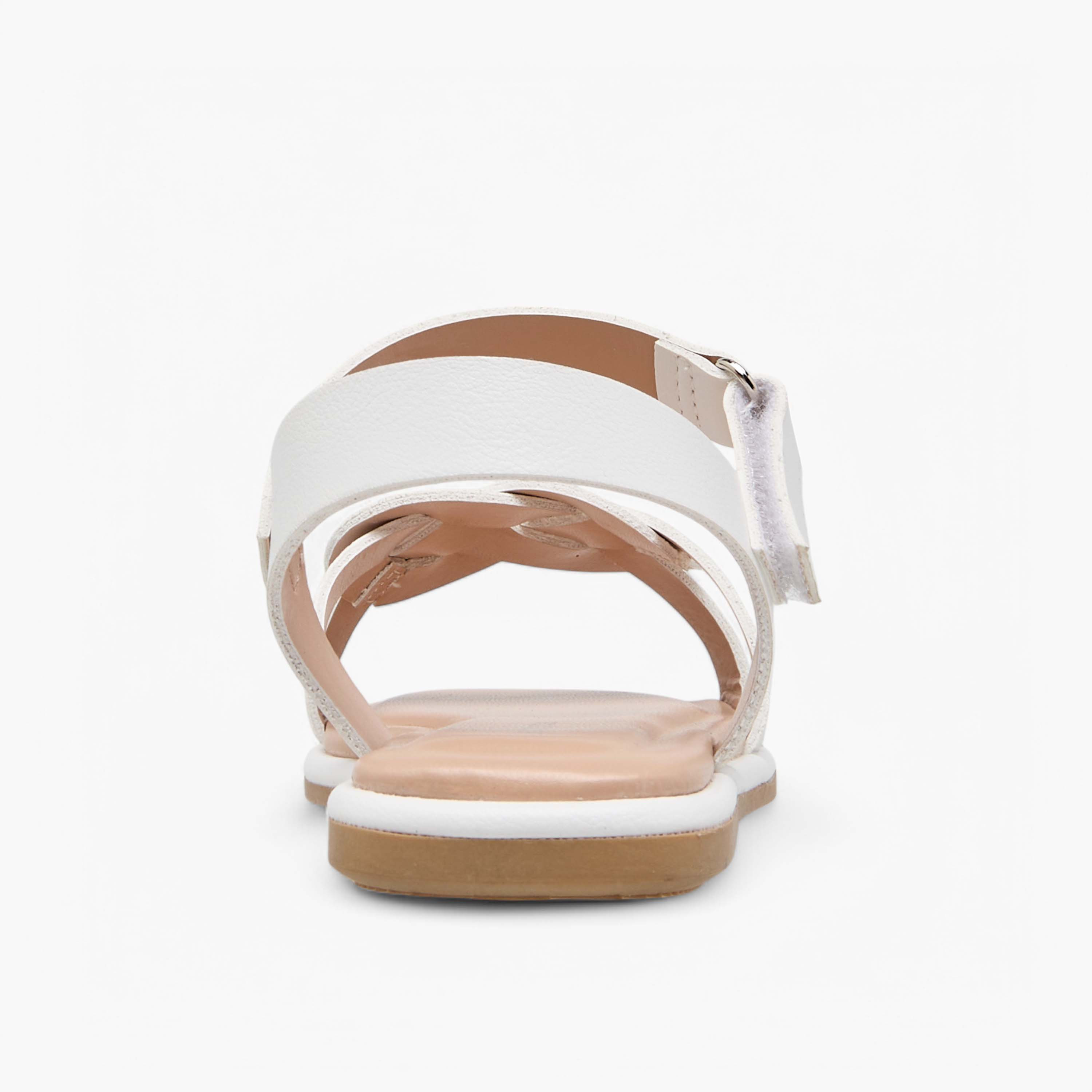 Flora Bella Strap Detail Sandals with Hook and Loop Closure-girls-shoes-sandals-image-4