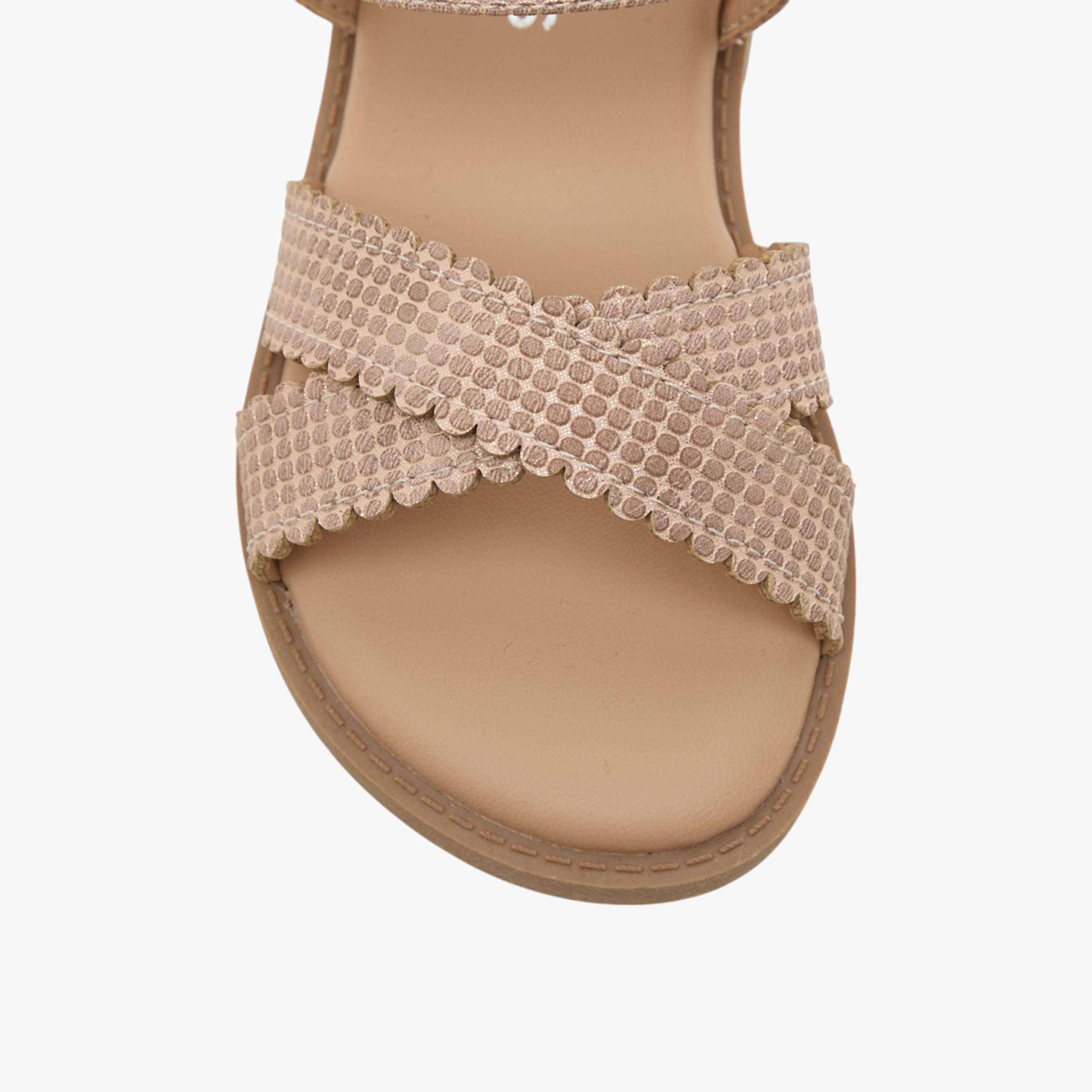 صندل بأحزمة متقاطعة وشريط إغلاق لاصق من جونيورز-girls-shoes-sandals-image-3