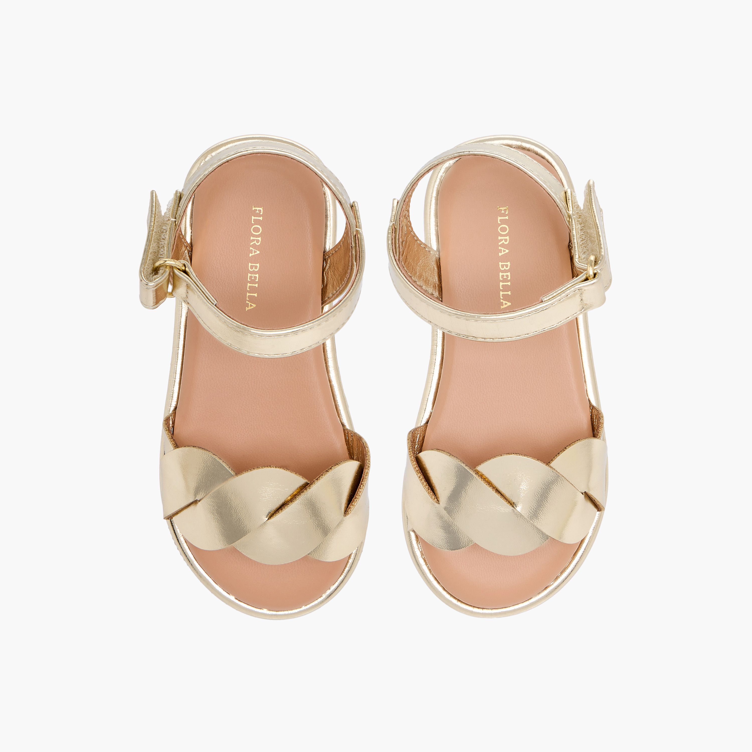Flora Bella Strap Detail Sandals with Hook and Loop Closure-girls-shoes-sandals-image-1