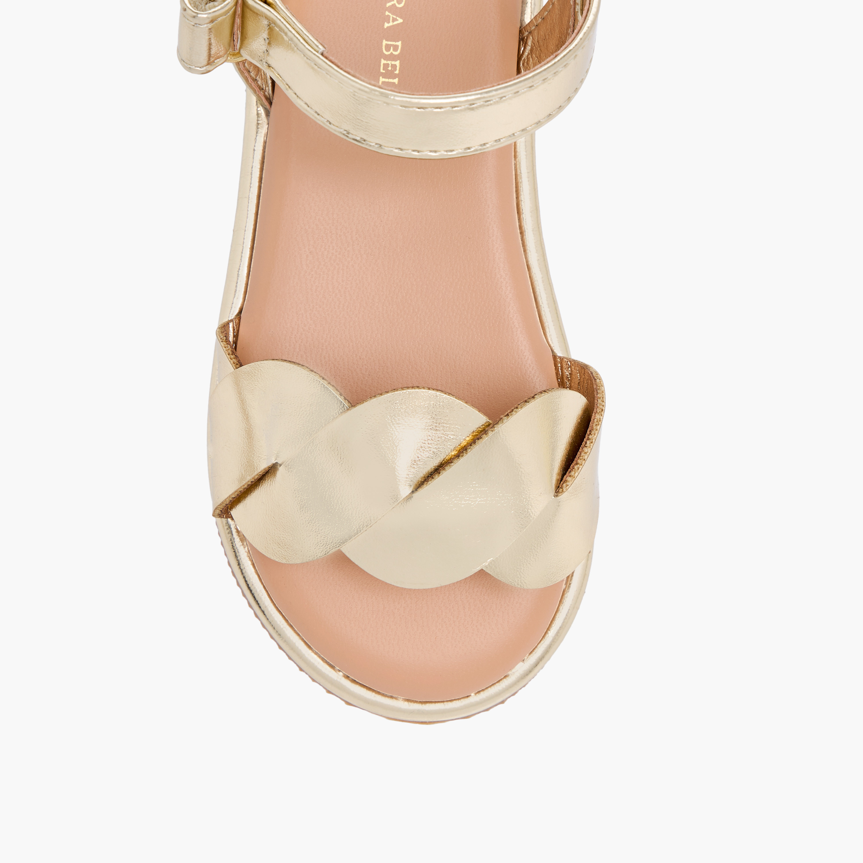 Flora Bella Strap Detail Sandals with Hook and Loop Closure-girls-shoes-sandals-image-3