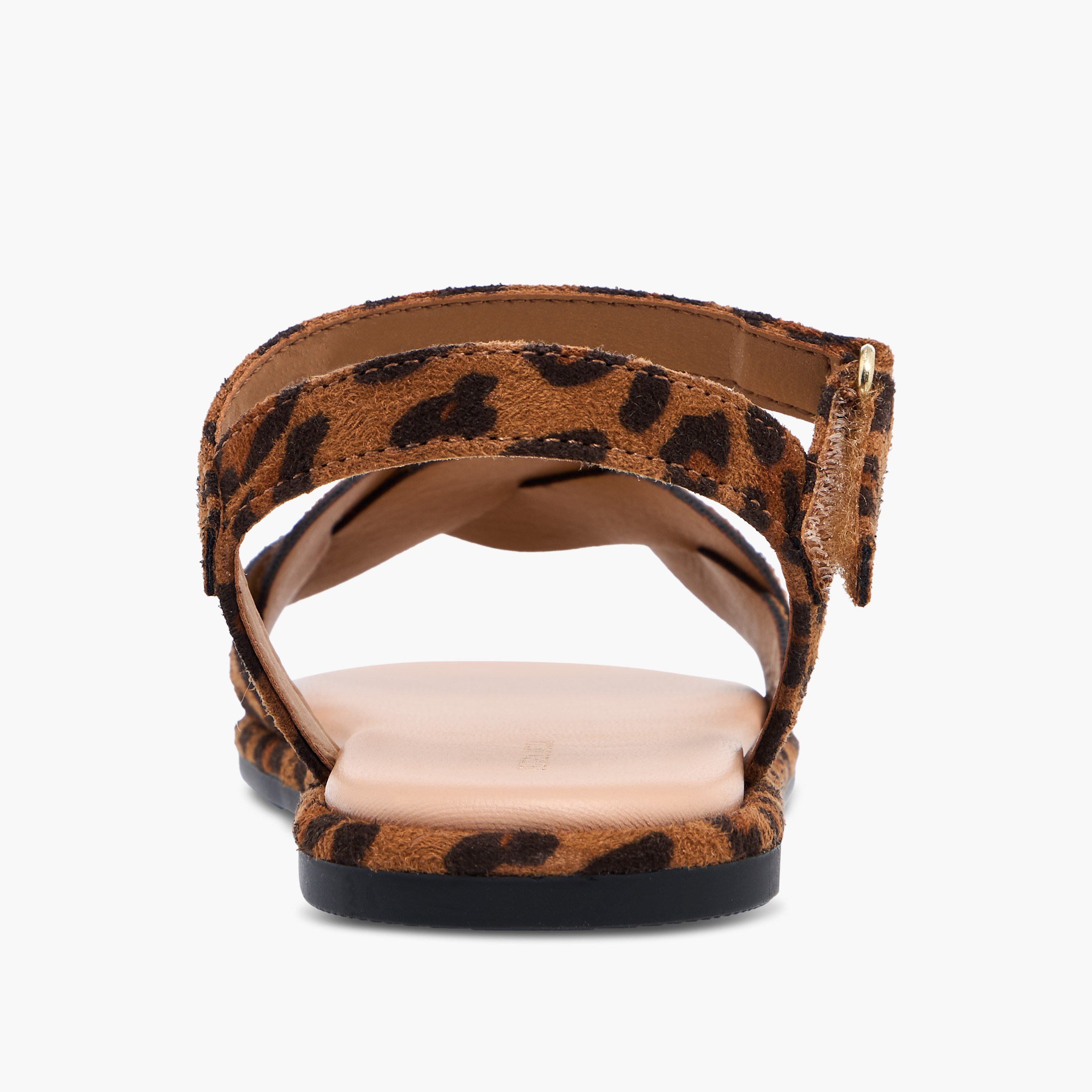 Flora Bella Strap Detail Animal Print Sandals with Hook and Loop Closure-girls-shoes-sandals-image-4