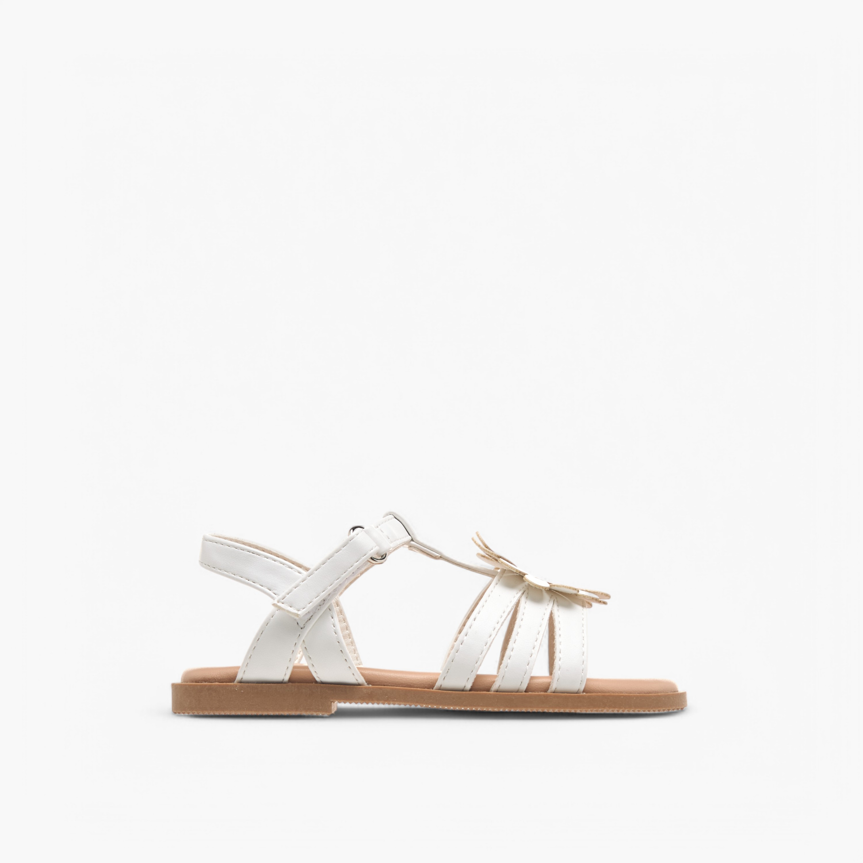 Flora Bella Applique Detail Sandals with Hook and Loop Closure-girls-shoes-sandals-image-2