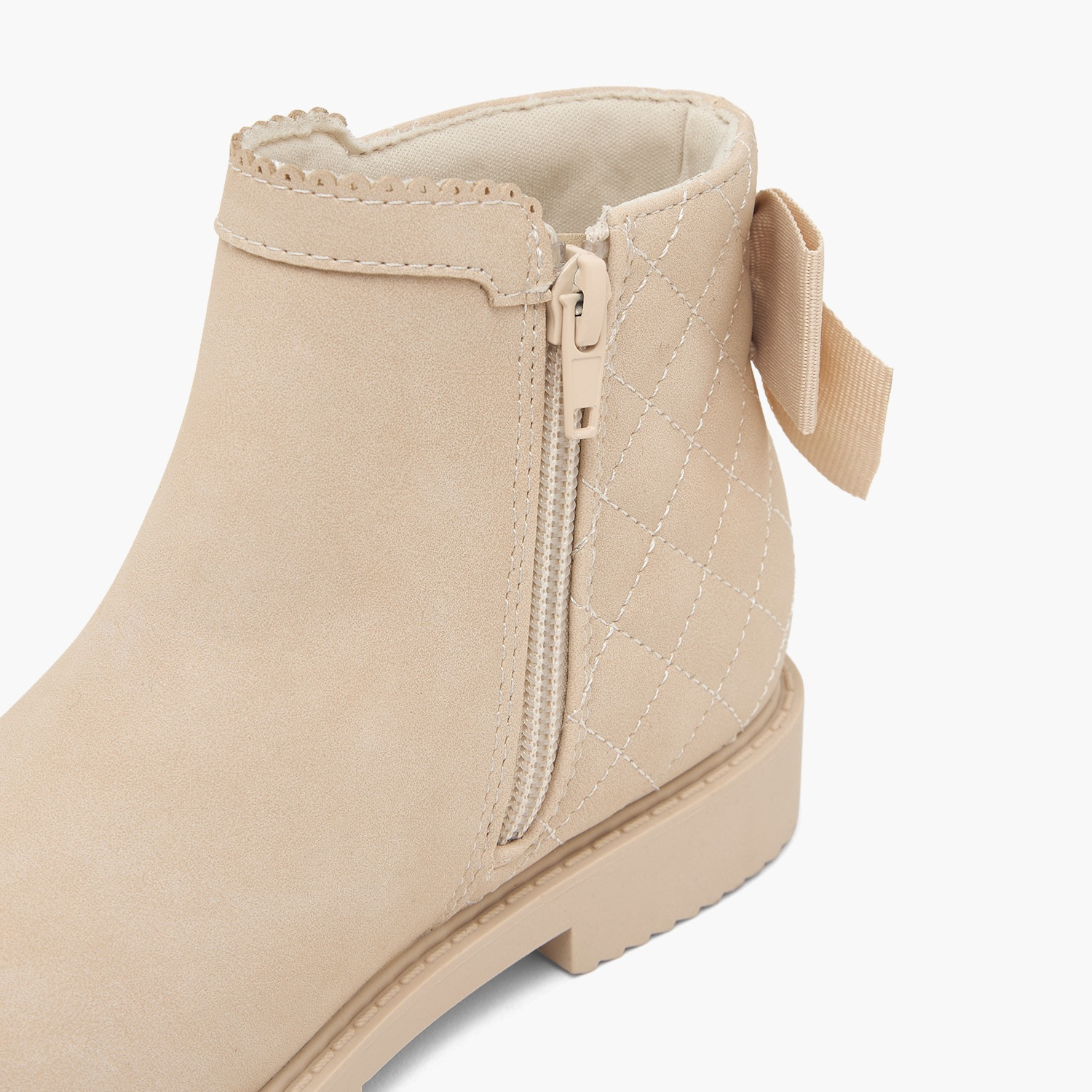 Flora Bella Girls Quilted Bow Accent Ankle Boots-girls-shoes-boots-image-4