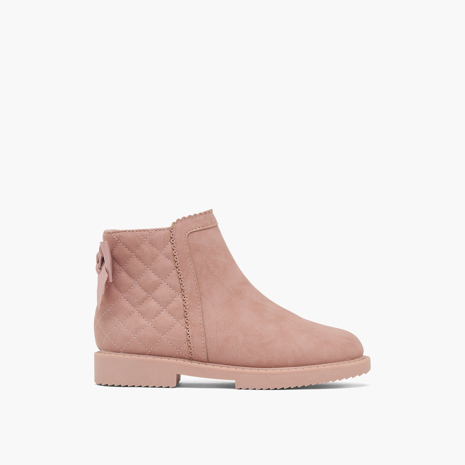 Flora Bella Girls Quilted Bow Accent Ankle Boots-girls-shoes-boots-image-3