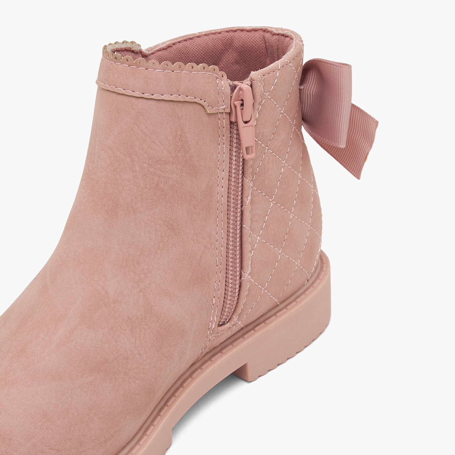 Flora Bella Girls Quilted Bow Accent Ankle Boots-girls-shoes-boots-image-4