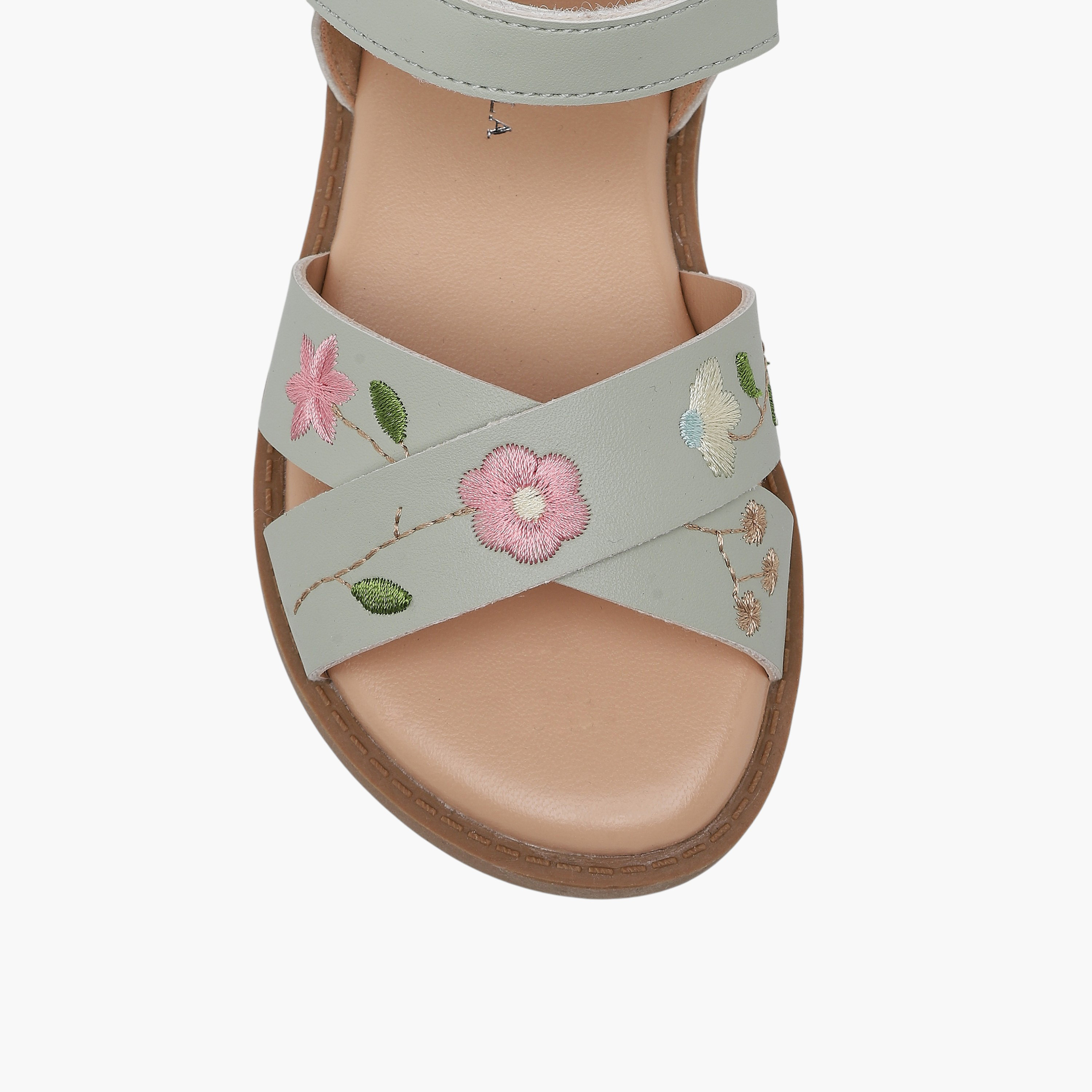 صندل بتطريز أزهار وحزام متقاطع للبنات من فلورا بيلا-girls-shoes-sandals-image-7