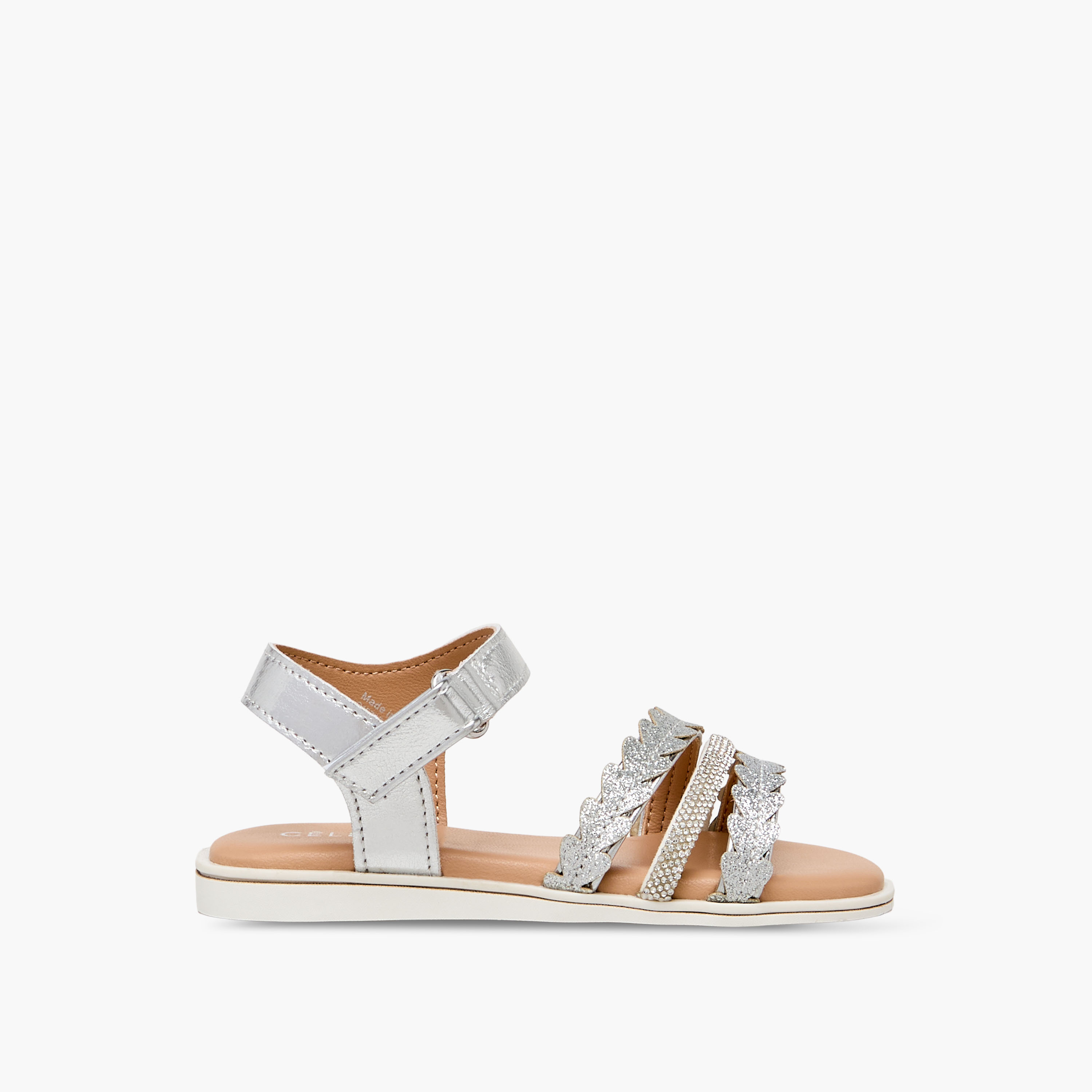 Celeste Girls Embellished Hook & Loop Sandals-girls-shoes-sandals-image-3