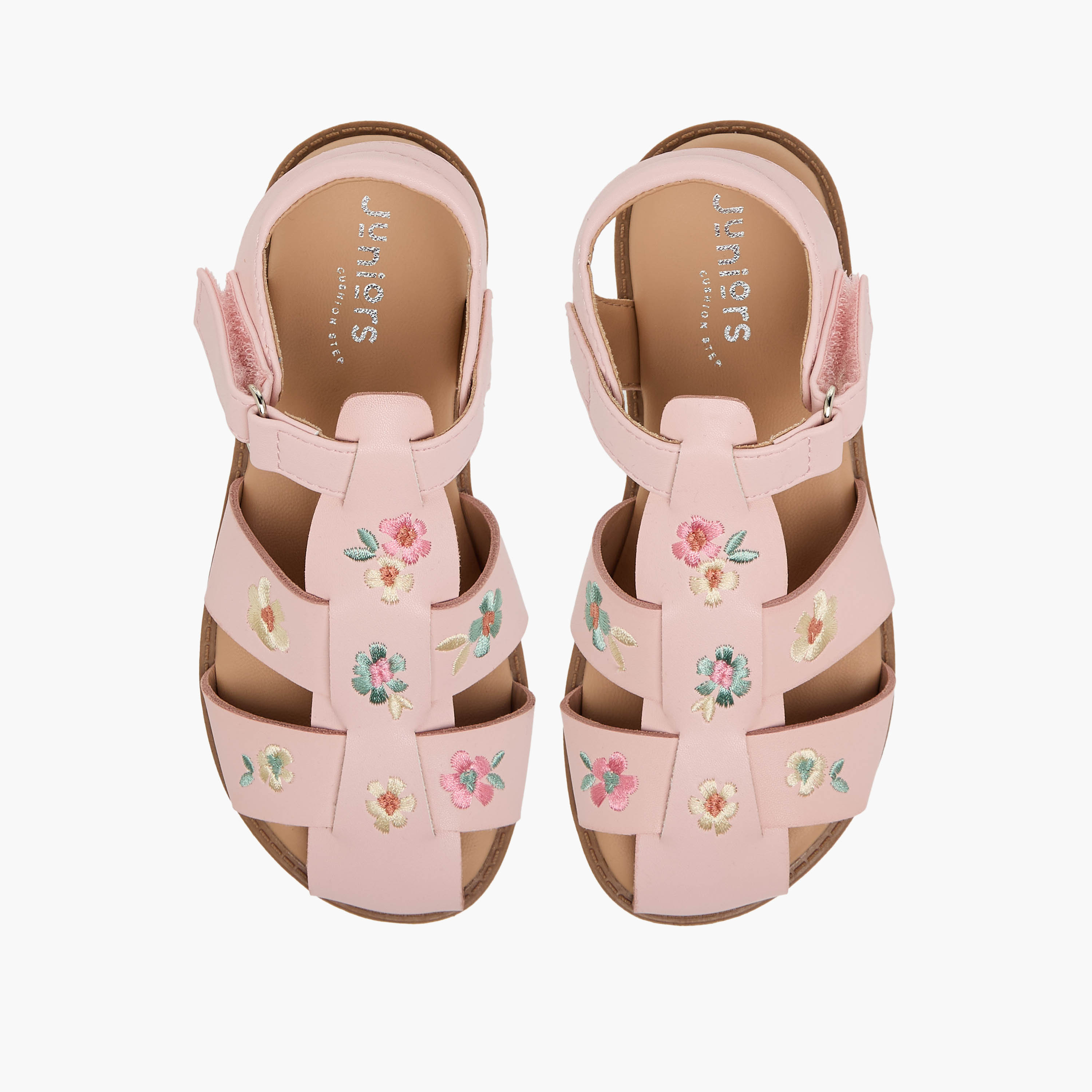 Juniors Girls Floral Embroidered Sandals-girls-shoes-sandals-image-1