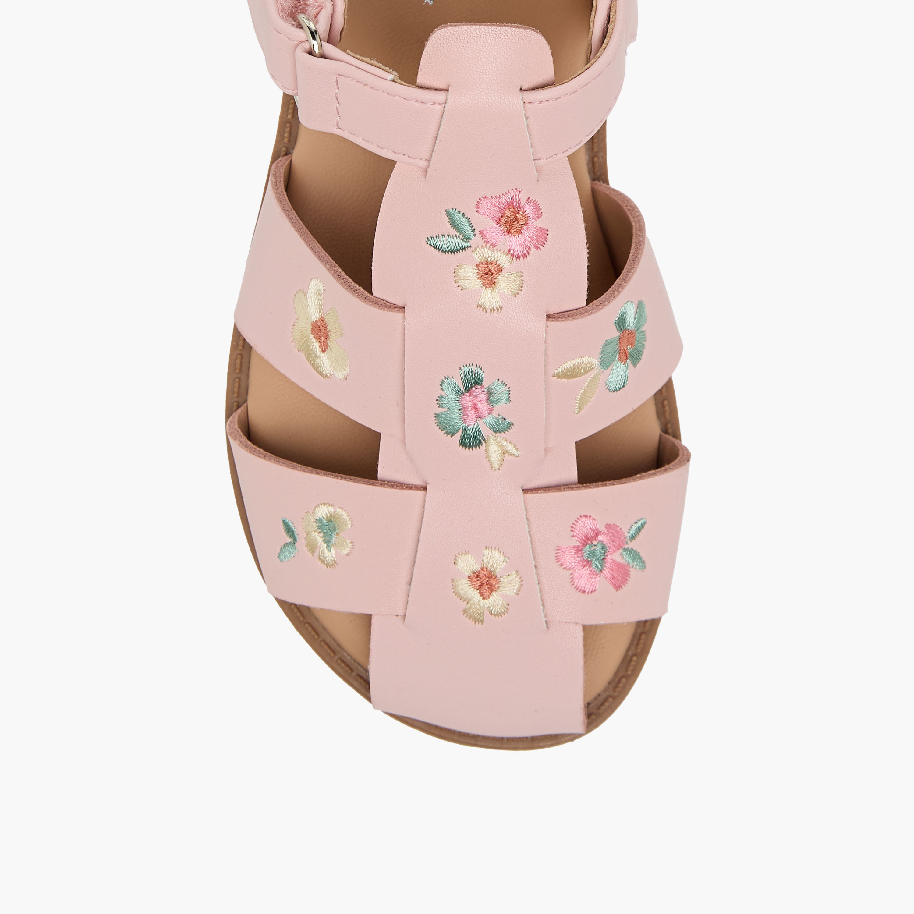 Juniors Girls Floral Embroidered Sandals-girls-shoes-sandals-image-3