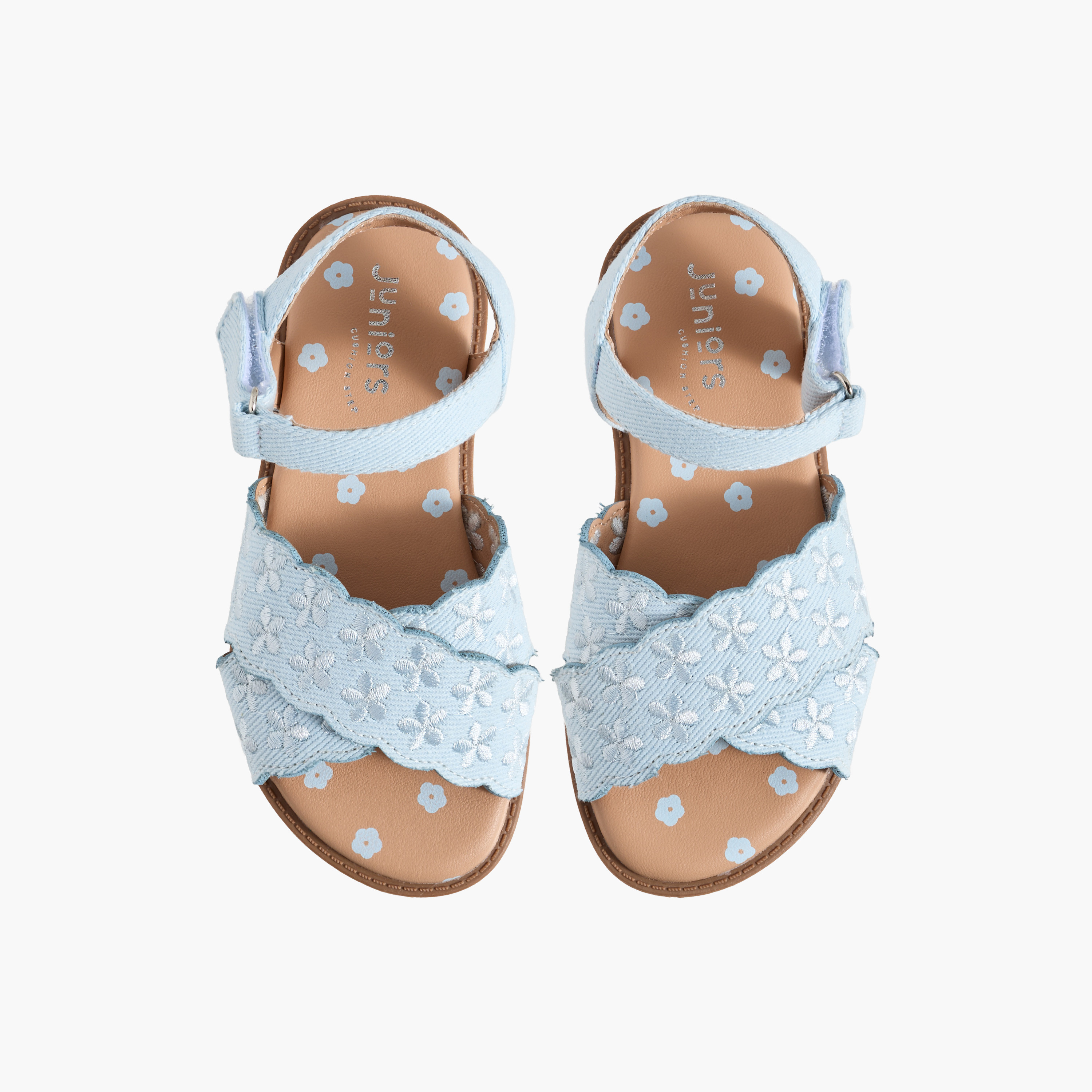 صندل مطرز بشريط إغلاق لاصق للبنات من جونيورز-girls-shoes-sandals-image-1