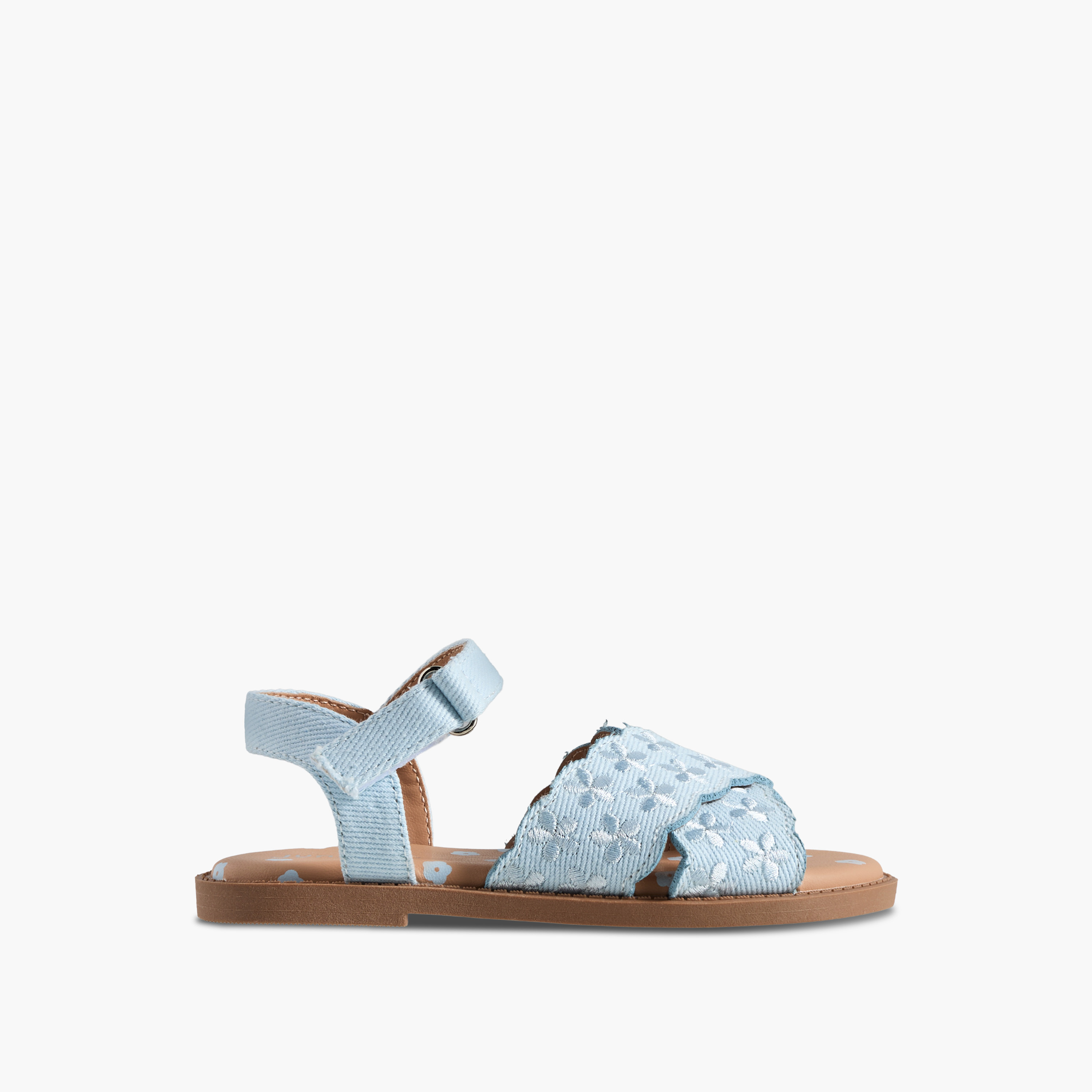 صندل مطرز بشريط إغلاق لاصق للبنات من جونيورز-girls-shoes-sandals-image-2