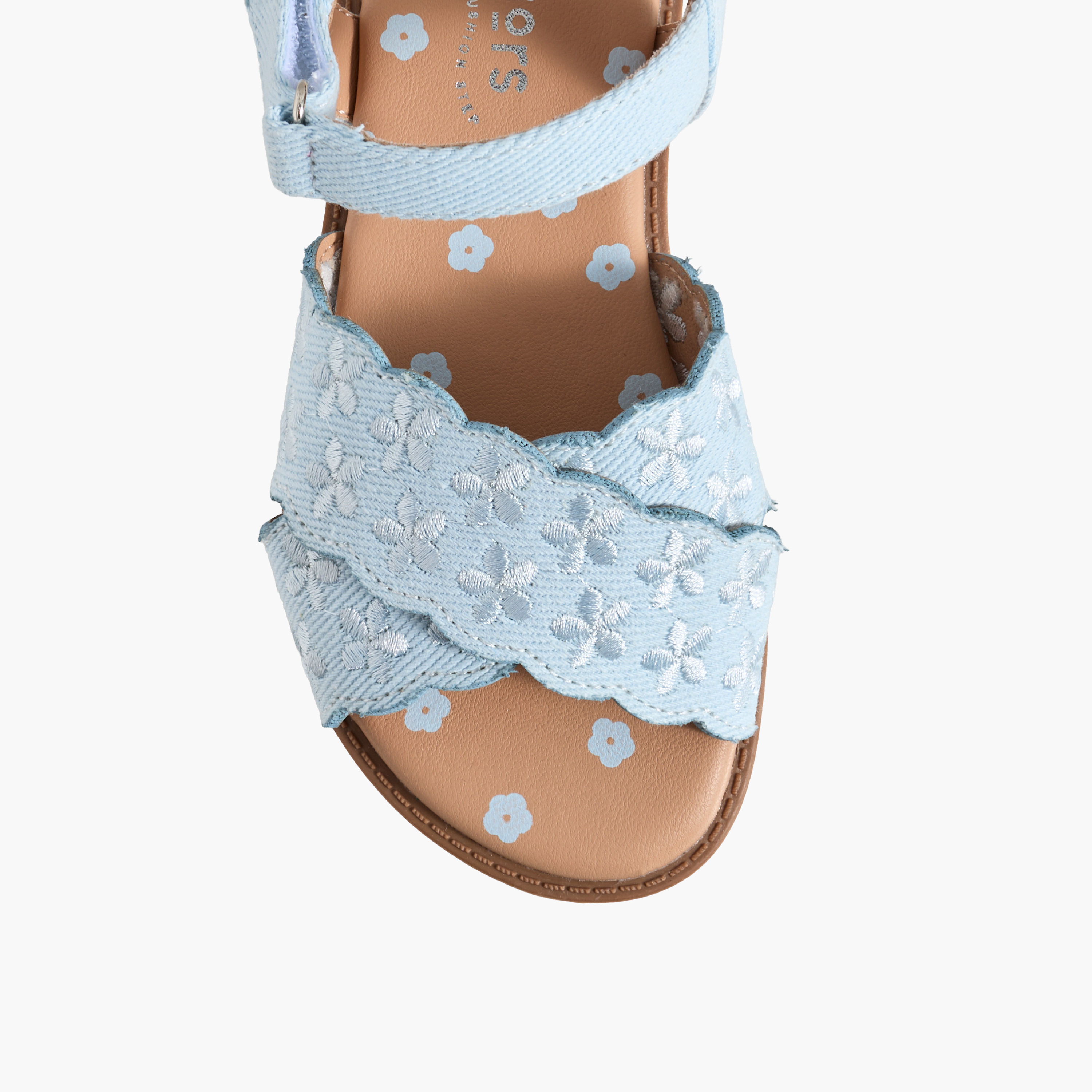 صندل مطرز بشريط إغلاق لاصق للبنات من جونيورز-girls-shoes-sandals-image-3