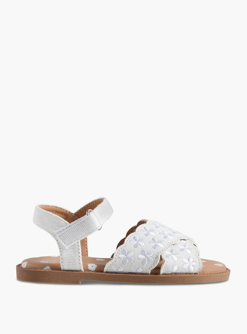 صندل مطرز بشريط إغلاق لاصق للبنات من جونيورز-girls-shoes-sandals-image-2