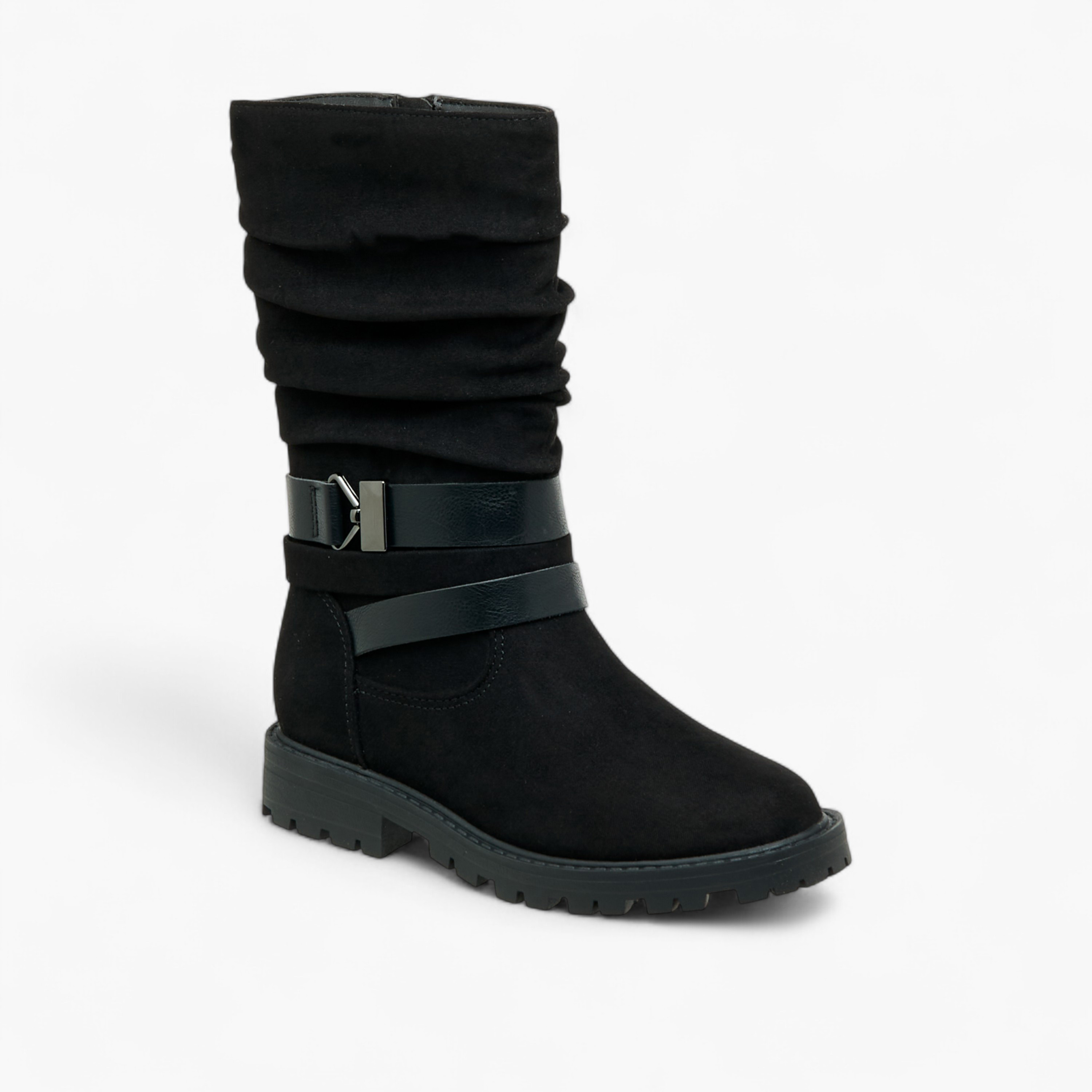 Flora Bella Strap Accent High Cut Boots with Zip Closure-girls-shoes-boots-image-2