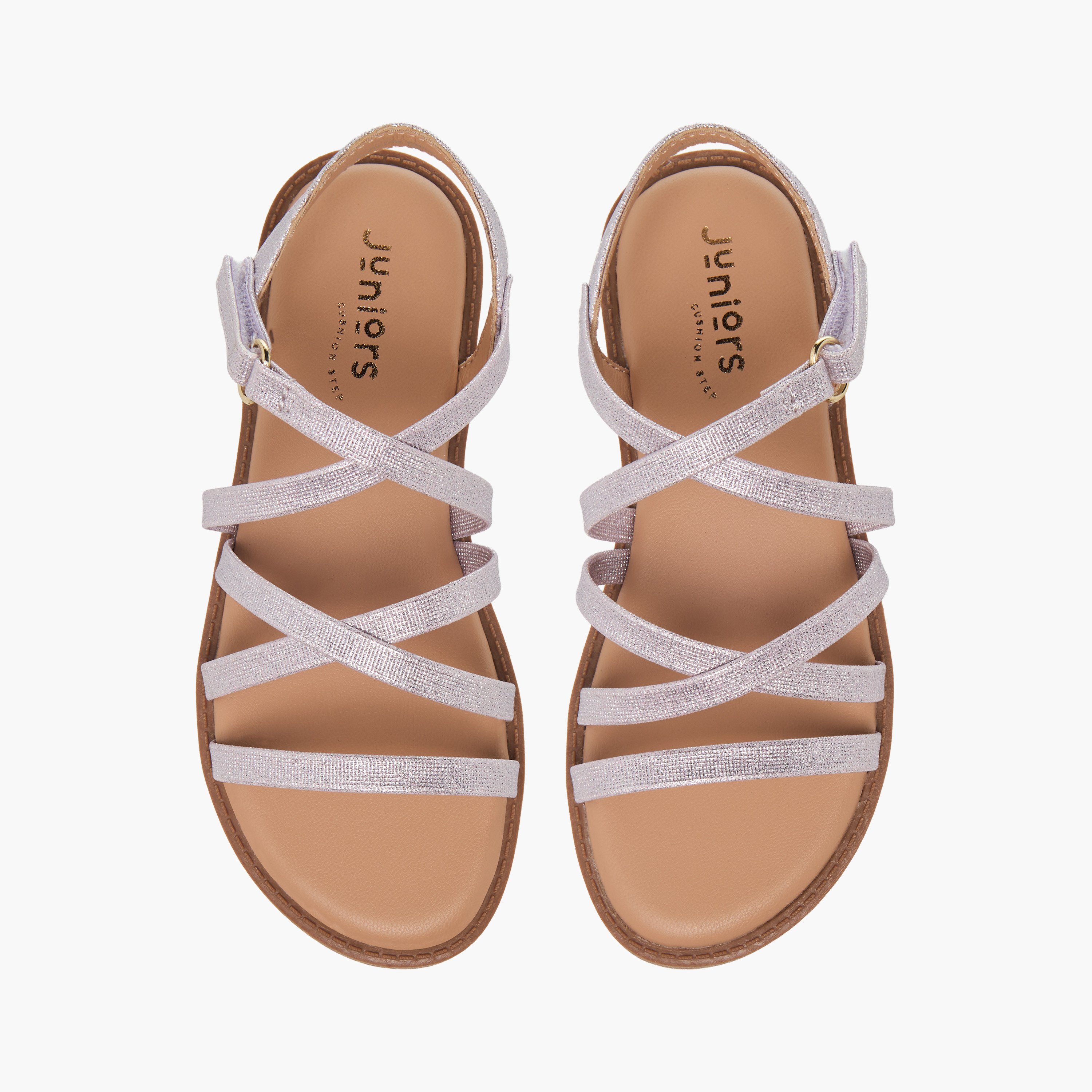 Juniors Girls Cross Strap Hook and Loop Sandals-girls-shoes-sandals-image-1