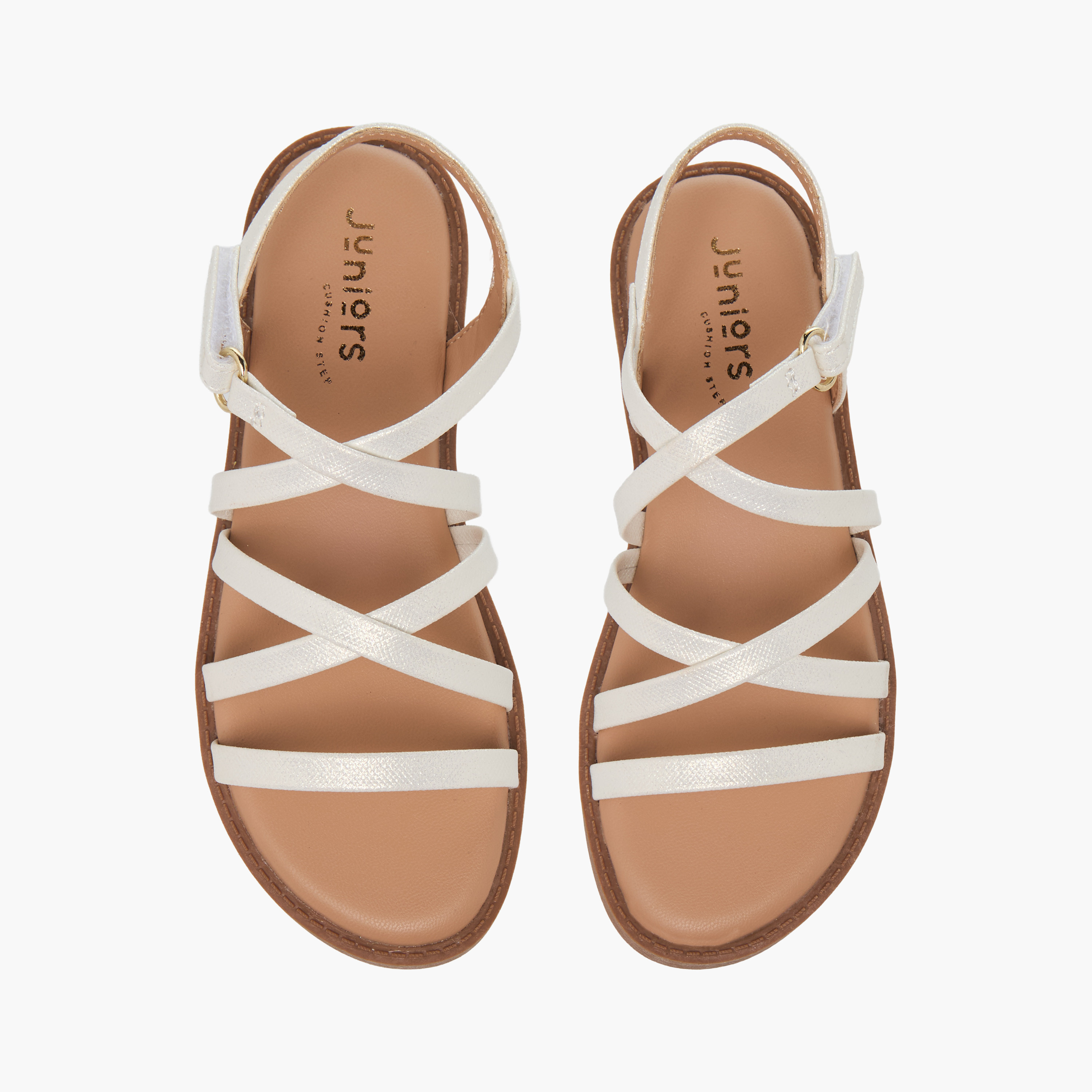 Juniors Girls Cross Strap Hook and Loop Sandals-girls-shoes-sandals-image-1