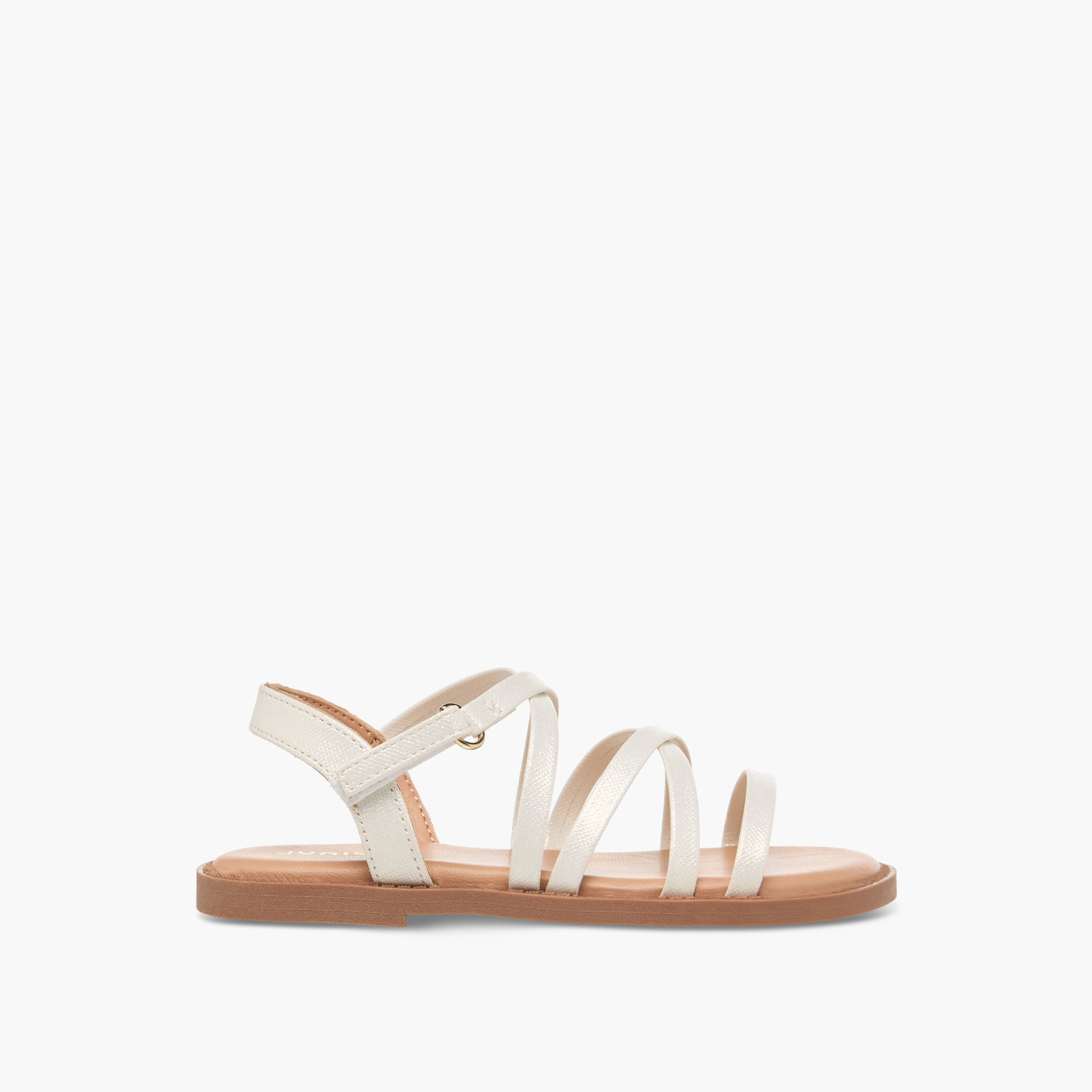 Juniors Girls Cross Strap Hook and Loop Sandals-girls-shoes-sandals-image-2
