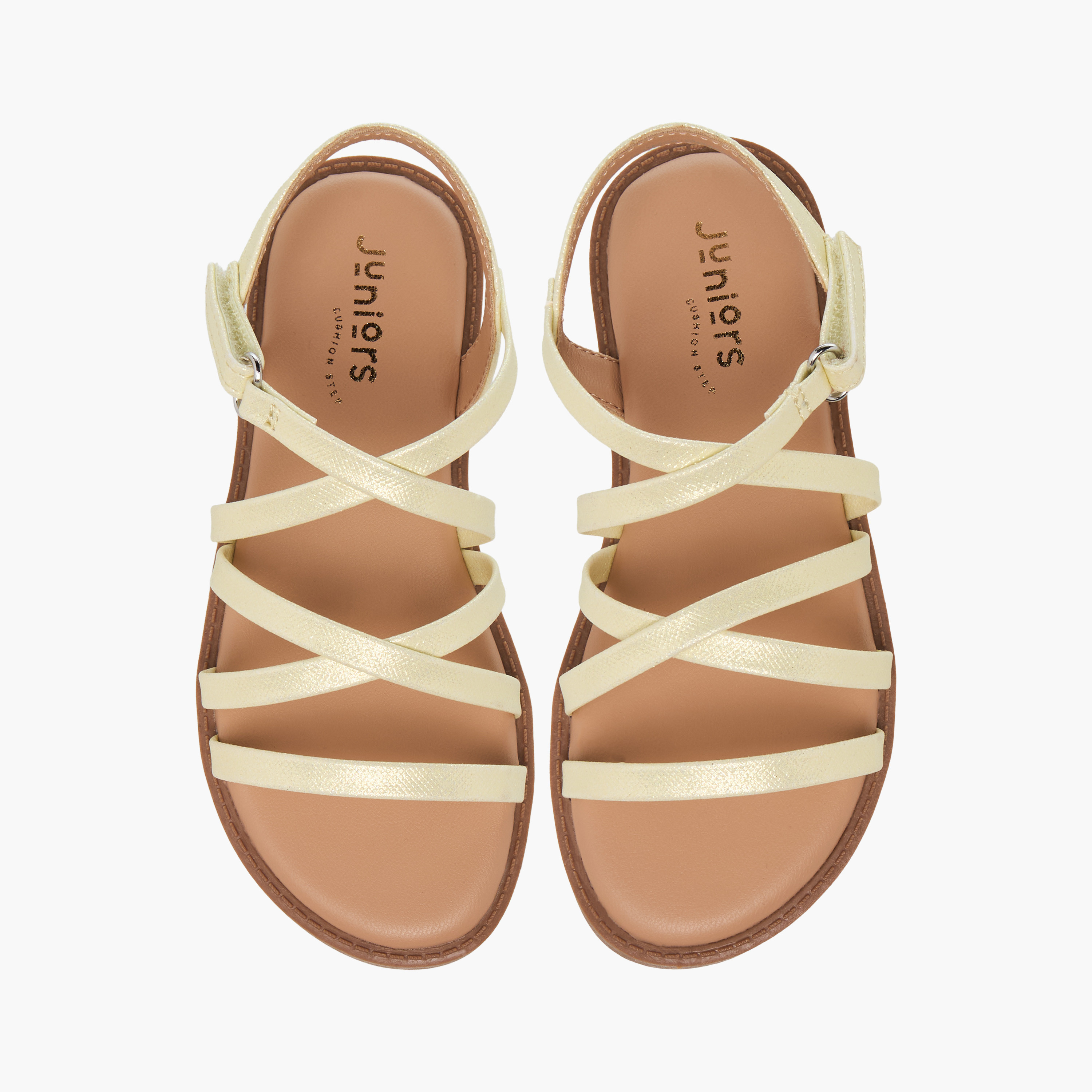 Juniors Girls Cross Strap Hook and Loop Sandals-girls-shoes-sandals-image-1