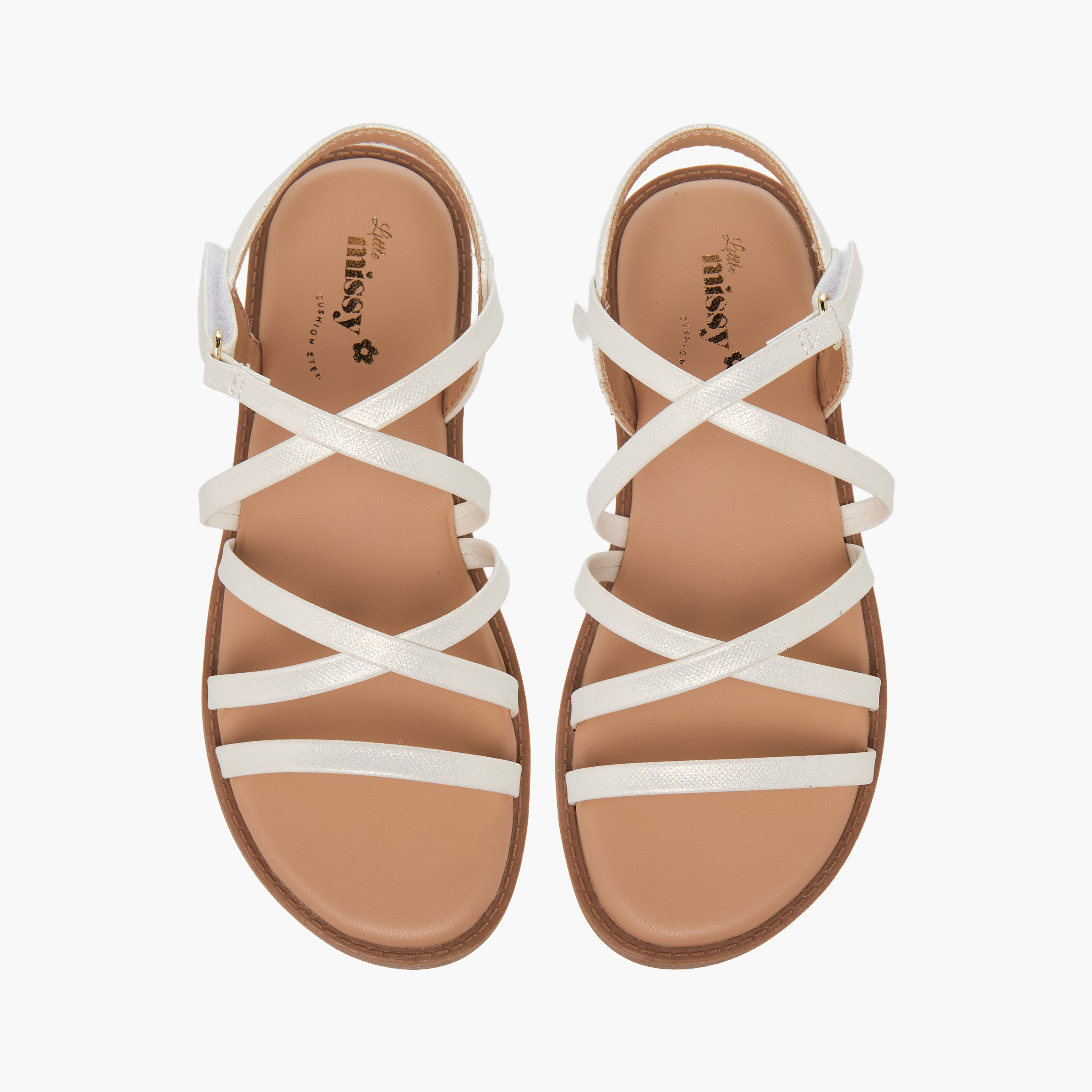 Juniors Girls Cross Strap Hook and Loop Sandals-girls-shoes-sandals-image-1