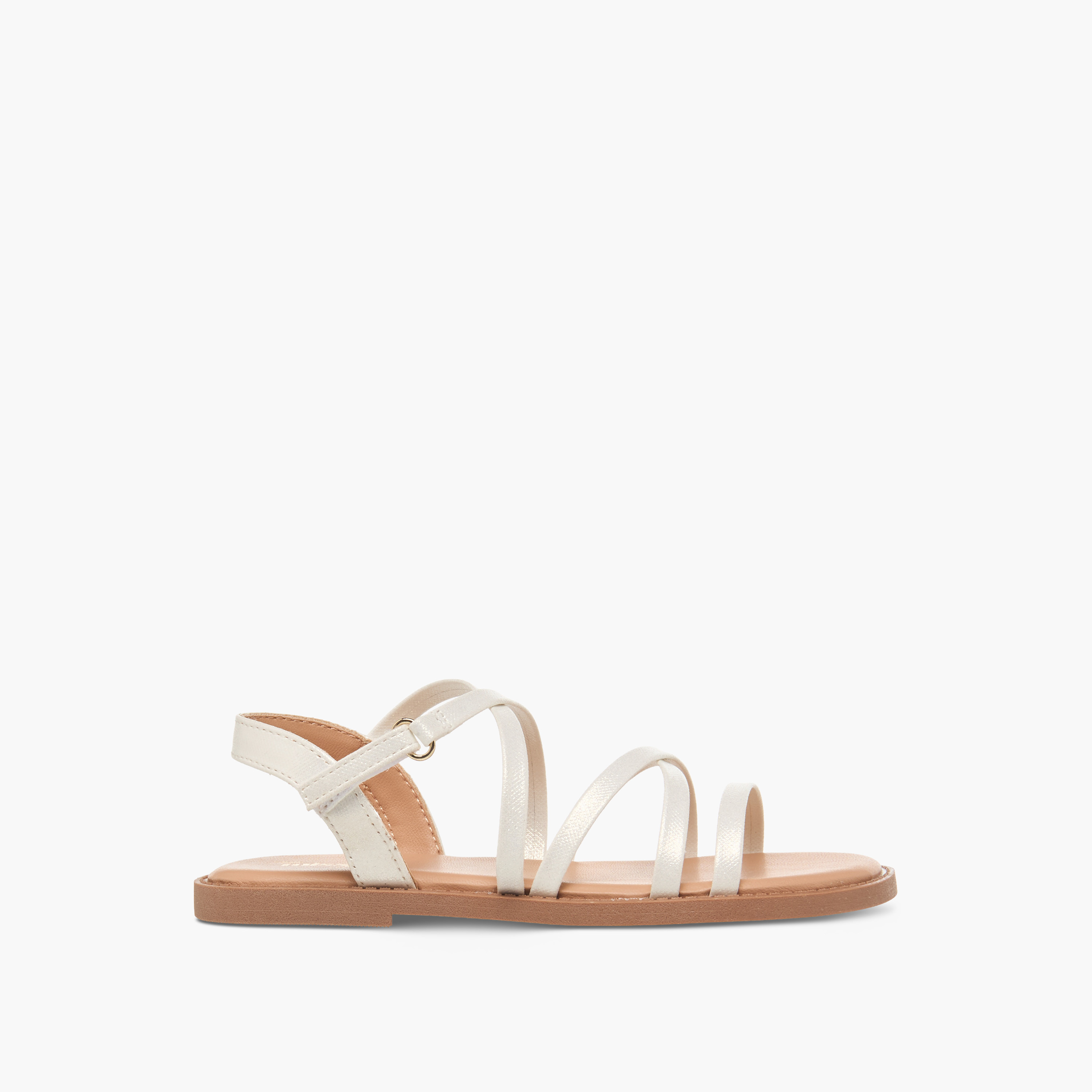 Juniors Girls Cross Strap Hook and Loop Sandals-girls-shoes-sandals-image-2