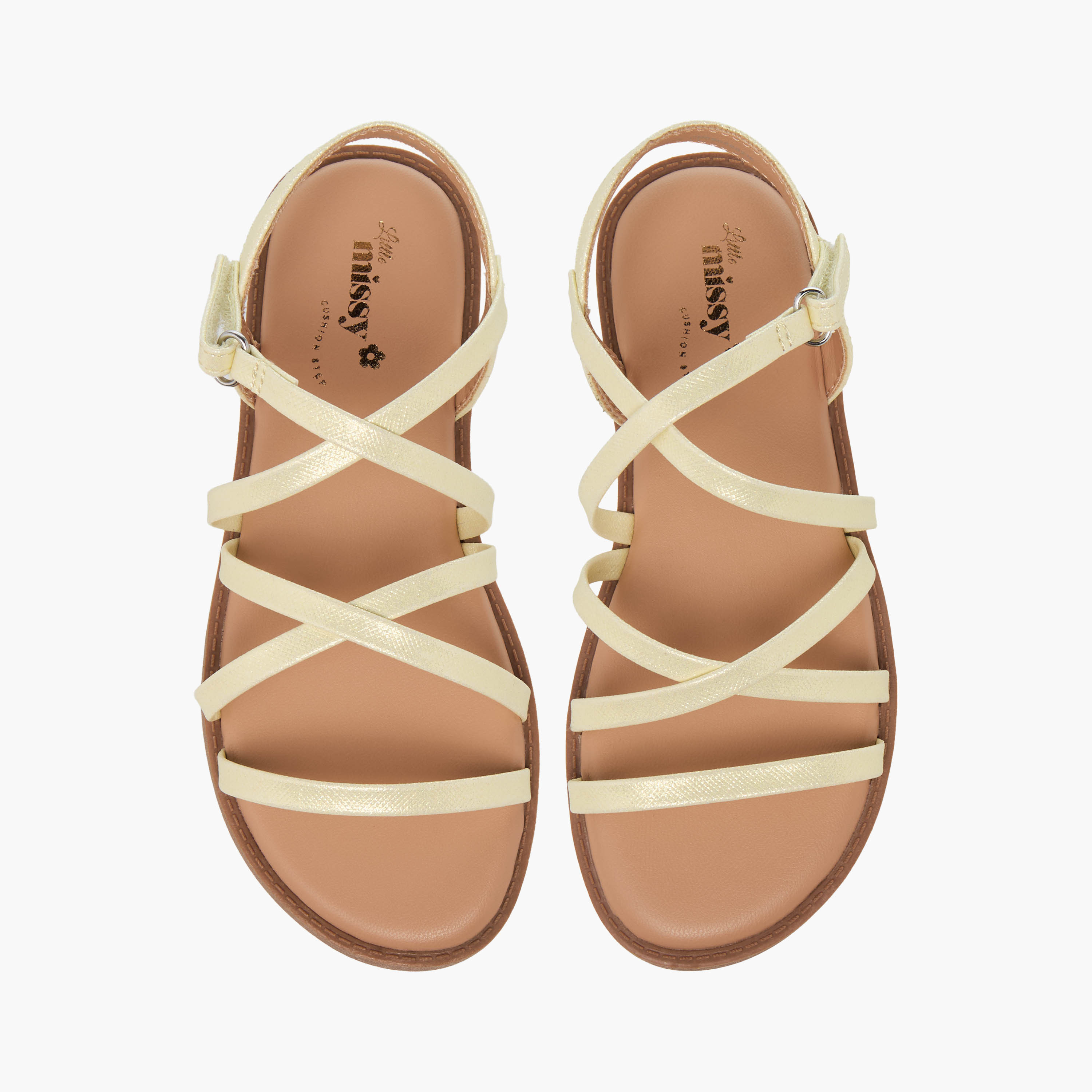 Juniors Girls Cross Strap Hook and Loop Sandals-girls-shoes-sandals-image-1