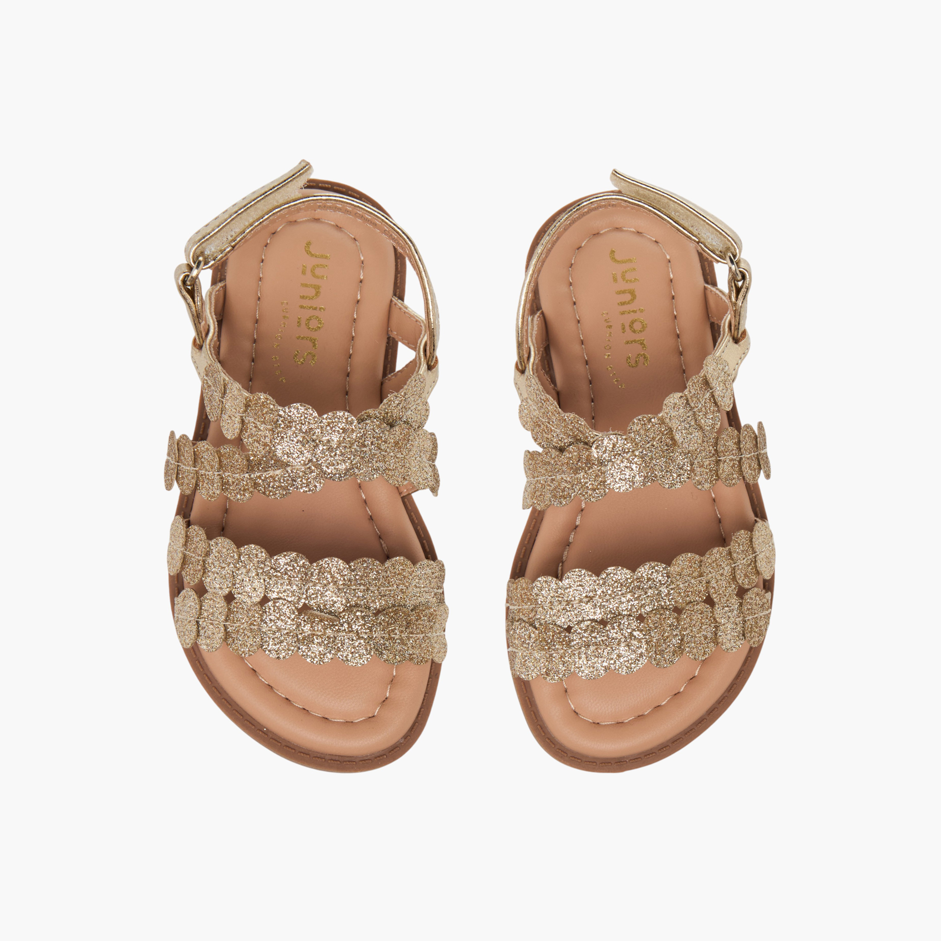 صندل مزخرف بشريط إغلاق لاصق للبنات من جونيورز-girls-shoes-sandals-image-1