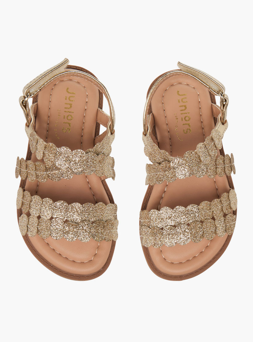 صندل مزخرف بشريط إغلاق لاصق للبنات من جونيورز-girls-shoes-sandals-image-1