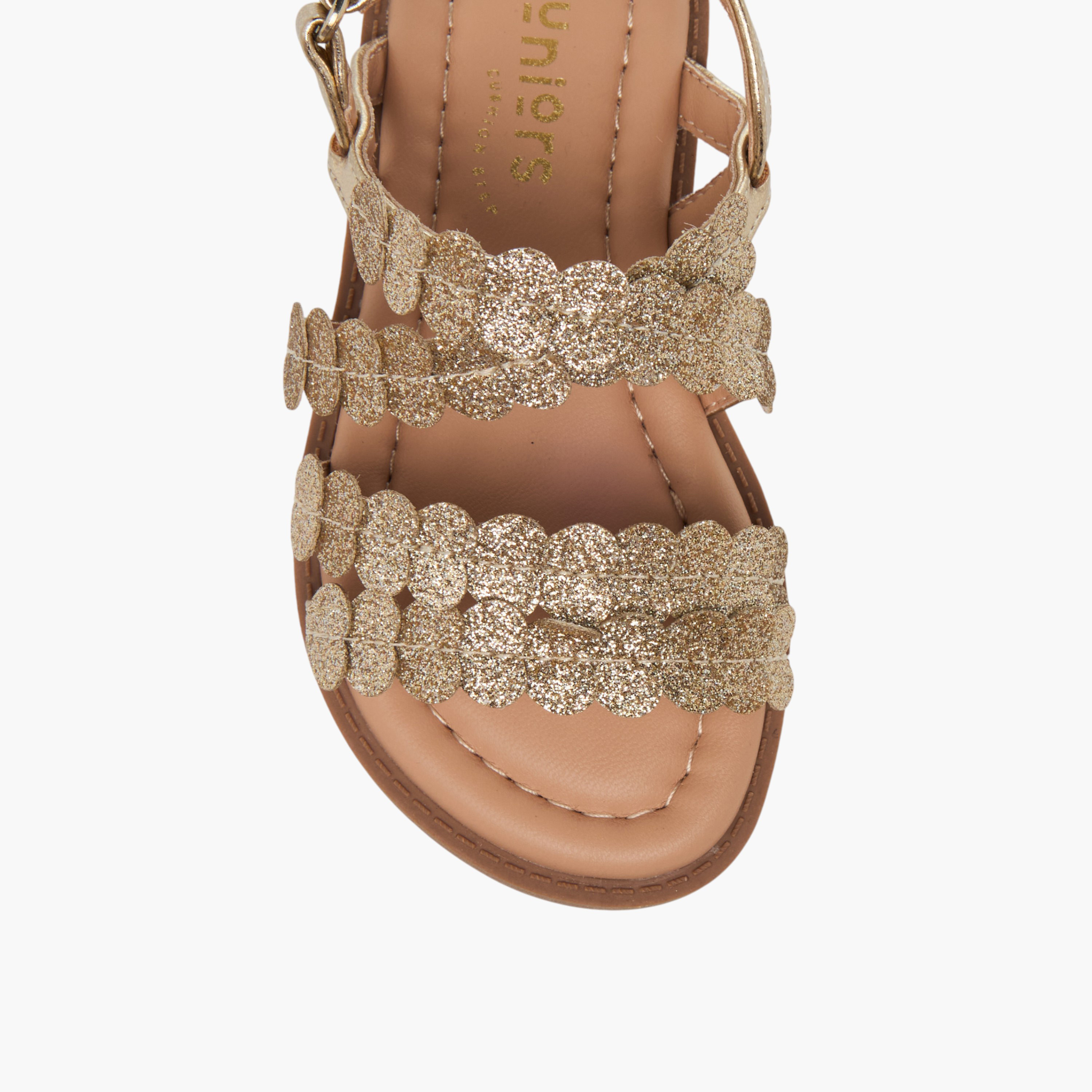 صندل مزخرف بشريط إغلاق لاصق للبنات من جونيورز-girls-shoes-sandals-image-3