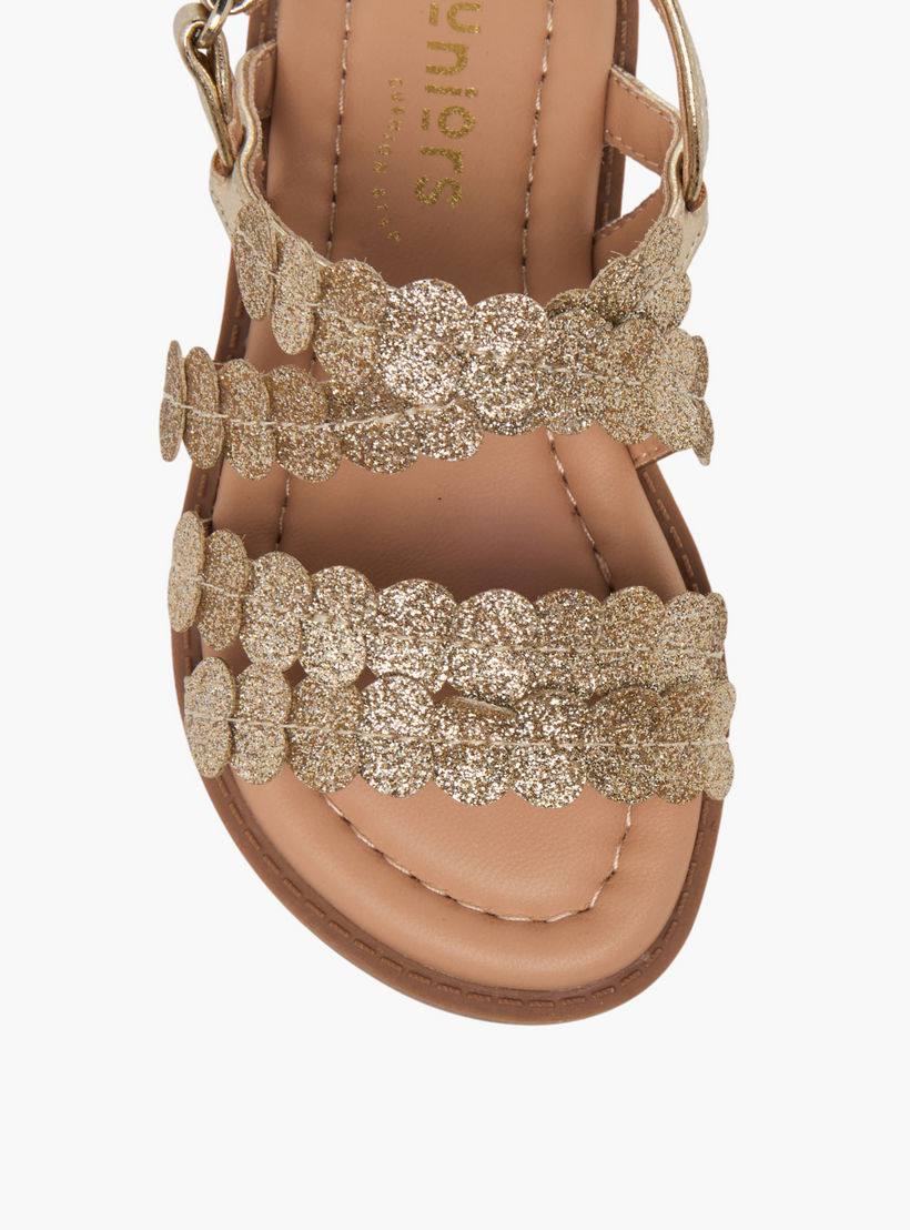 صندل مزخرف بشريط إغلاق لاصق للبنات من جونيورز-girls-shoes-sandals-image-3