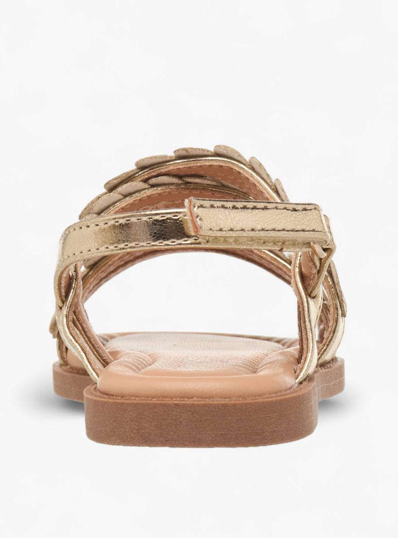 صندل مزخرف بشريط إغلاق لاصق للبنات من جونيورز-girls-shoes-sandals-image-4