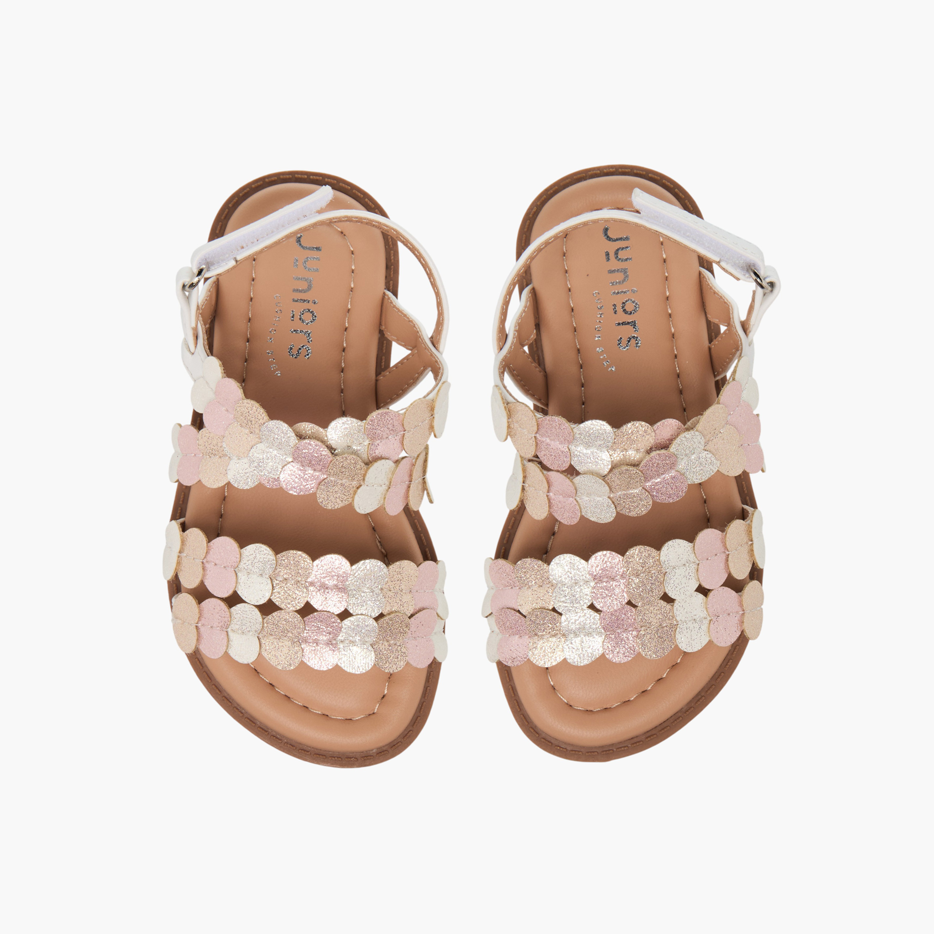 Juniors Girls Petal Applique Hook and Loop Strap Sandals-girls-shoes-sandals-image-1