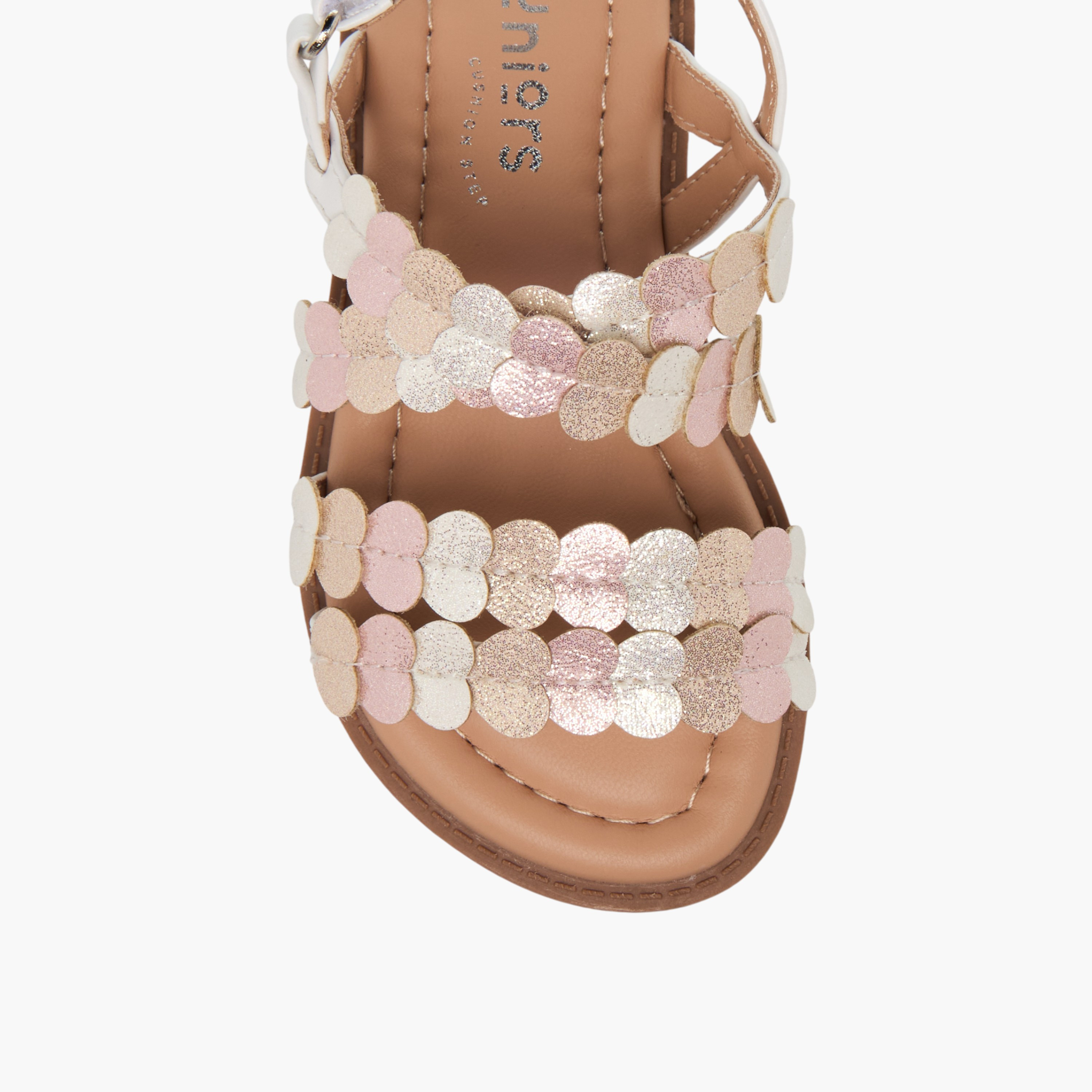 Juniors Girls Petal Applique Hook and Loop Strap Sandals-girls-shoes-sandals-image-3