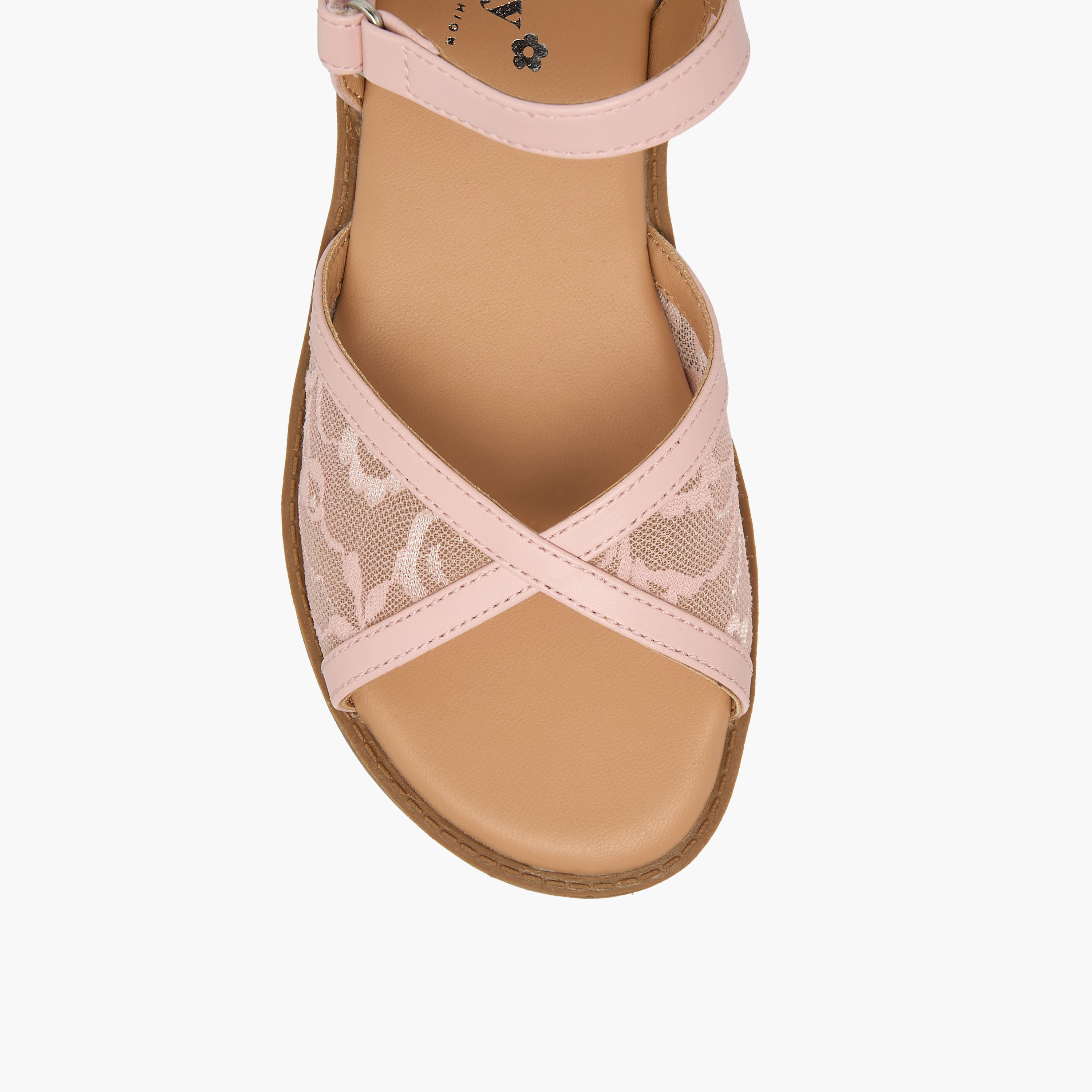 Little Missy Girls Lace Detail Hook & Loop Sandals-girls-shoes-sandals-image-3