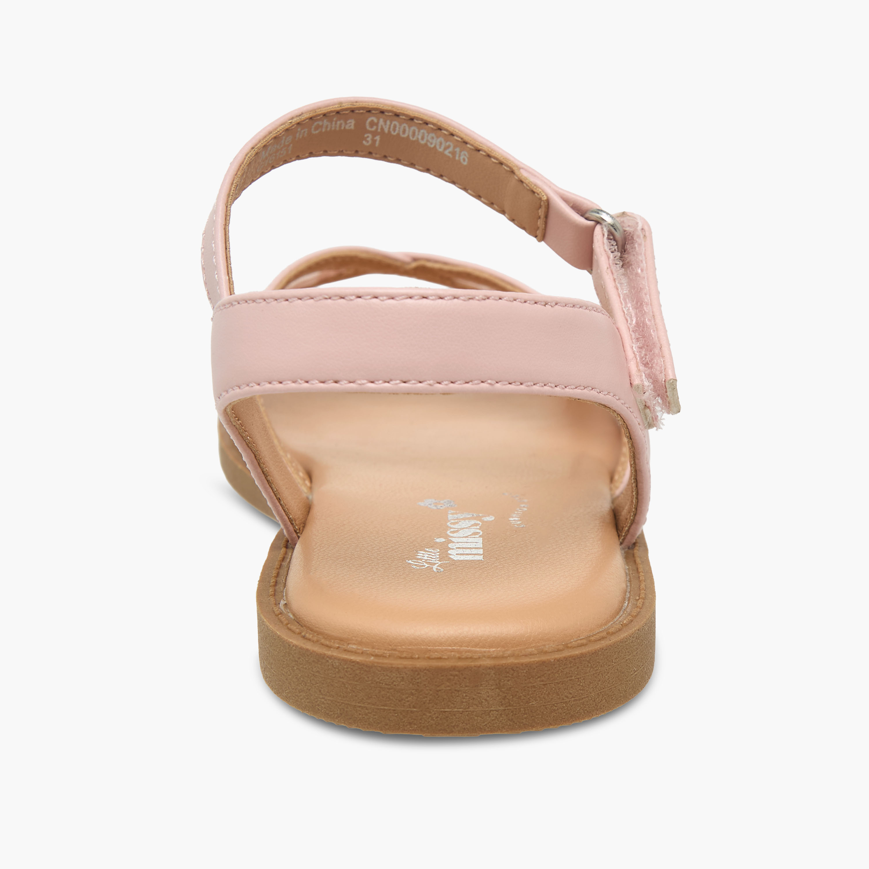 Little Missy Girls Lace Detail Hook & Loop Sandals-girls-shoes-sandals-image-4