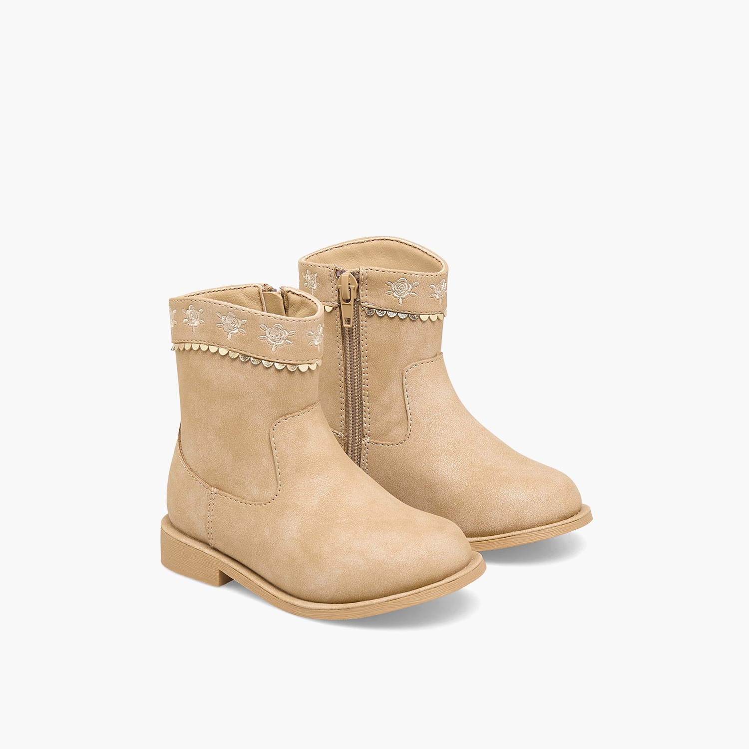 Juniors Girls Embroidered Ankle Boots-girls-shoes-boots-image-1