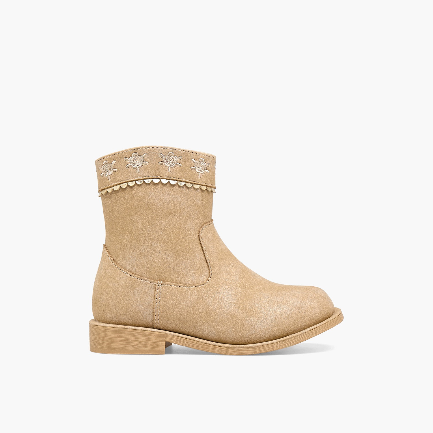 Juniors Girls Embroidered Ankle Boots-girls-shoes-boots-image-3