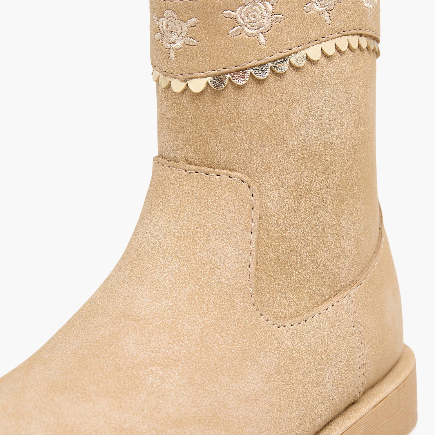 Juniors Girls Embroidered Ankle Boots-girls-shoes-boots-image-4