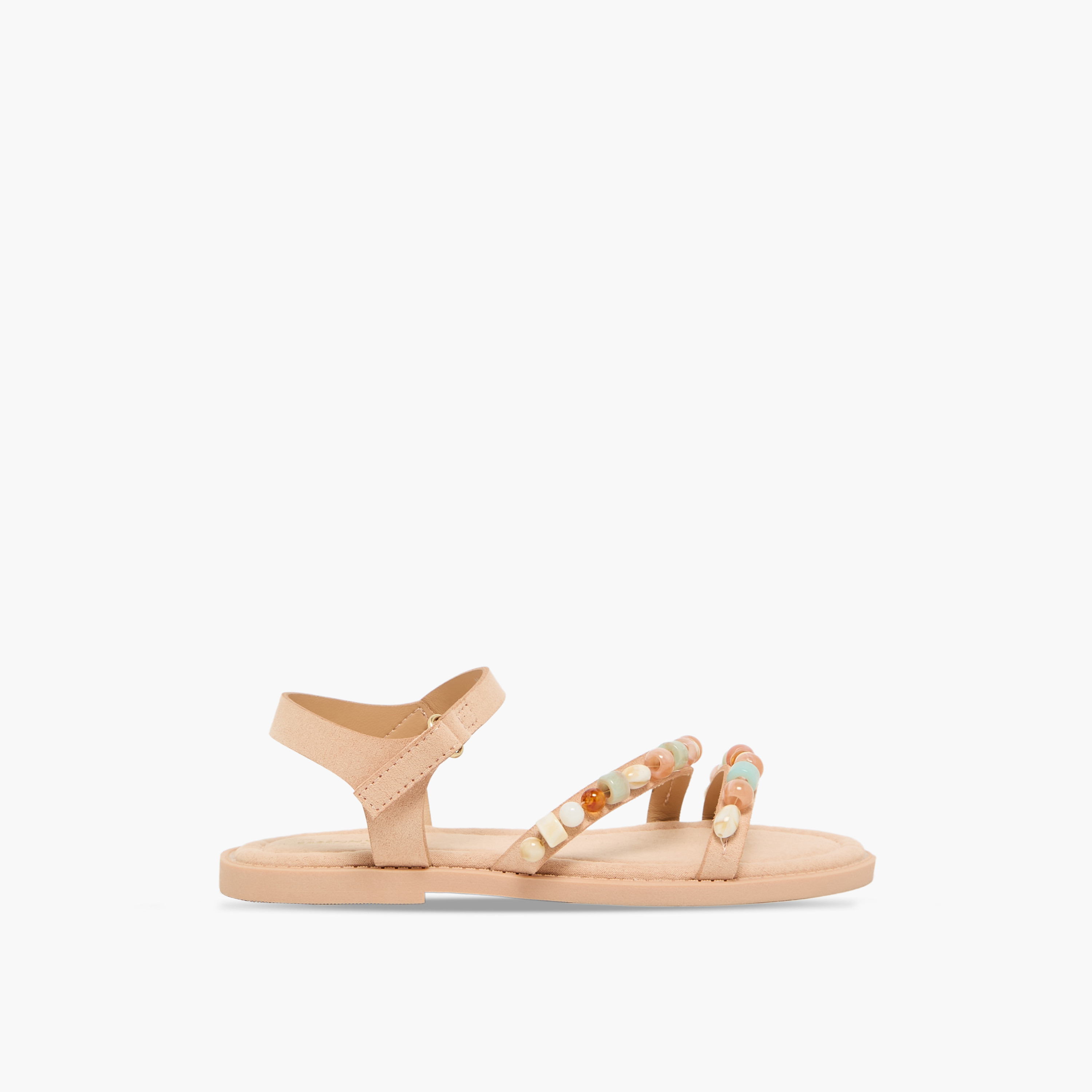Little Missy Girls Bead Embellished Hook & Loop Sandals-girls-shoes-sandals-image-3