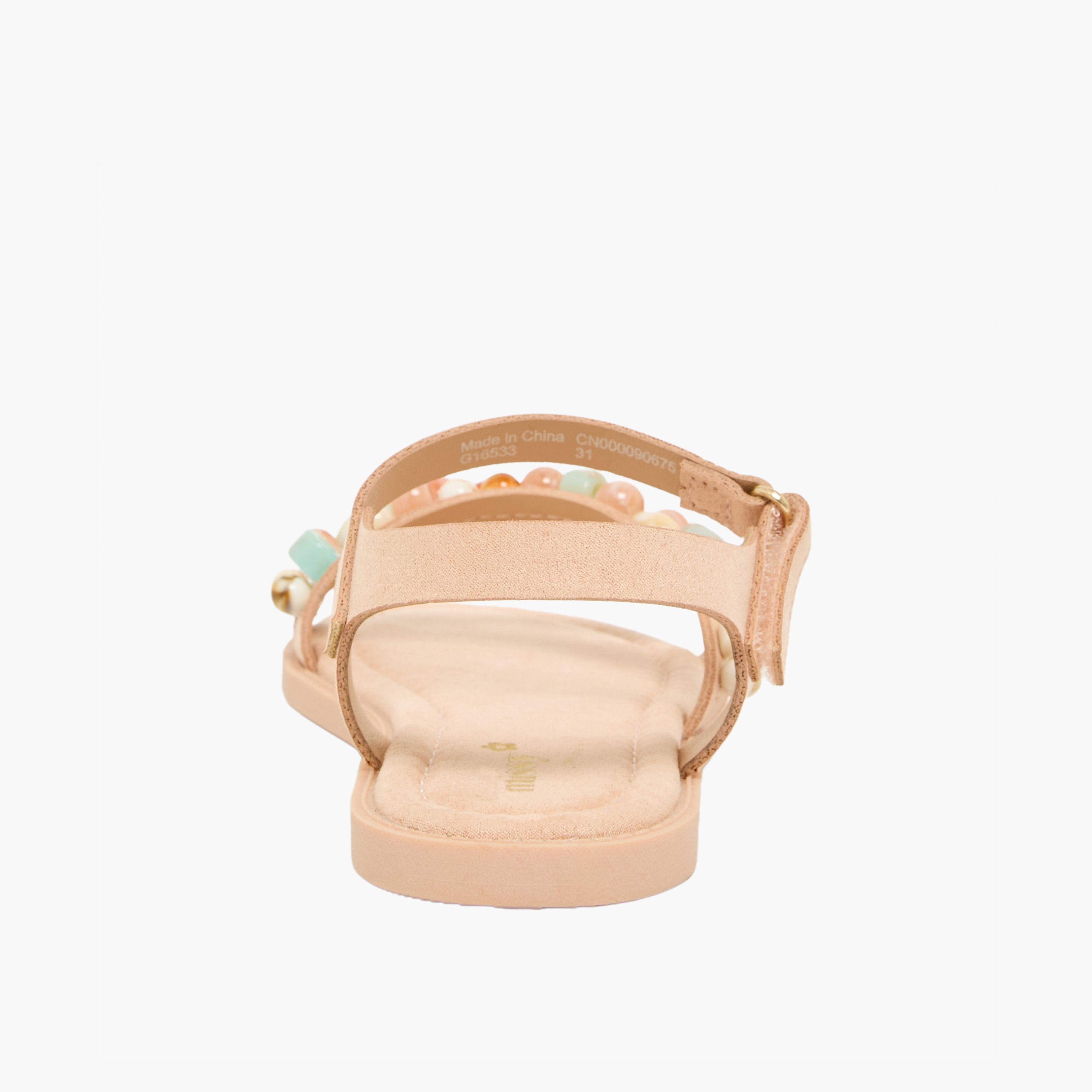 Little Missy Girls Bead Embellished Hook & Loop Sandals-girls-shoes-sandals-image-8