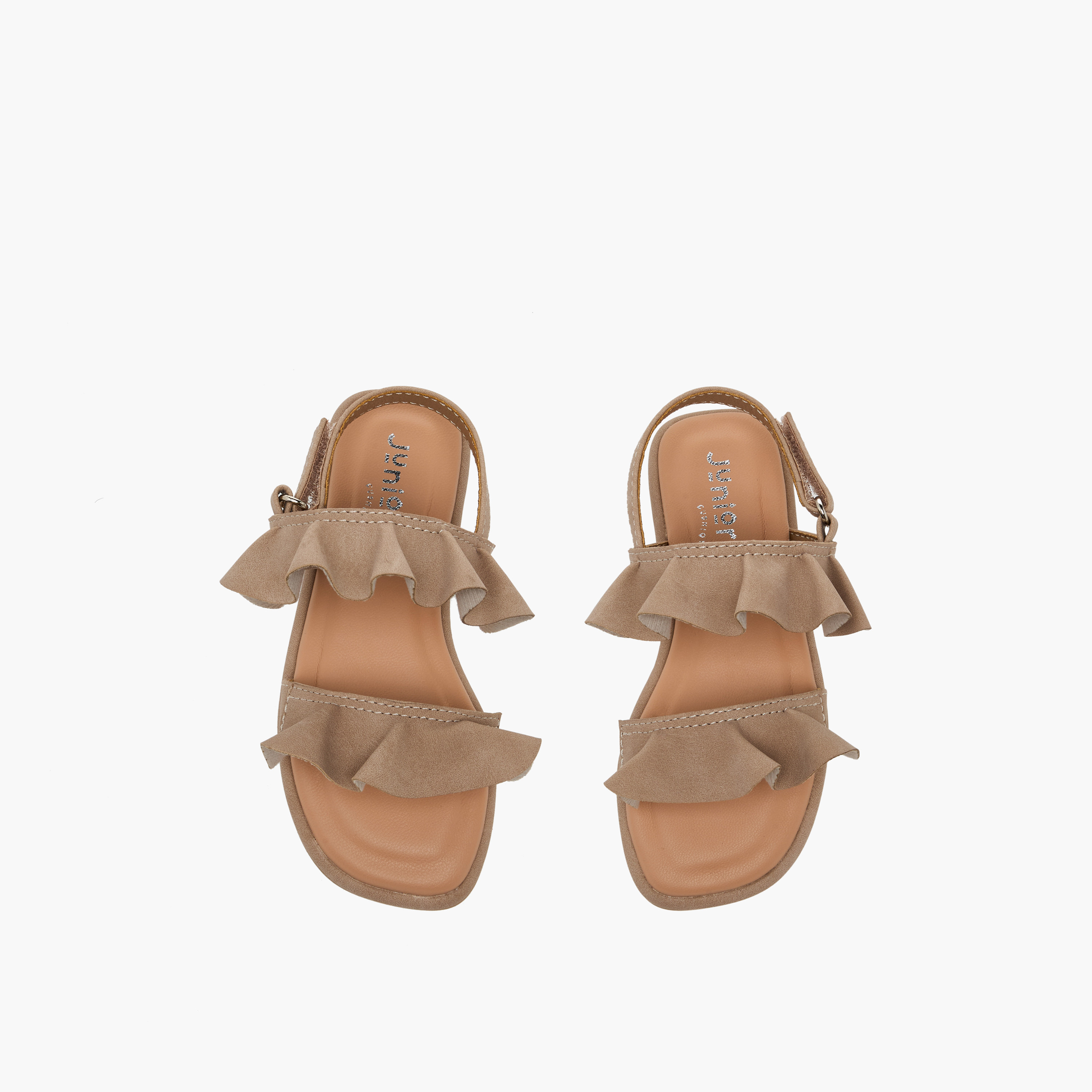 Juniors Girls Ruffle Design Hook & Loop Sandals-girls-shoes-sandals-image-1