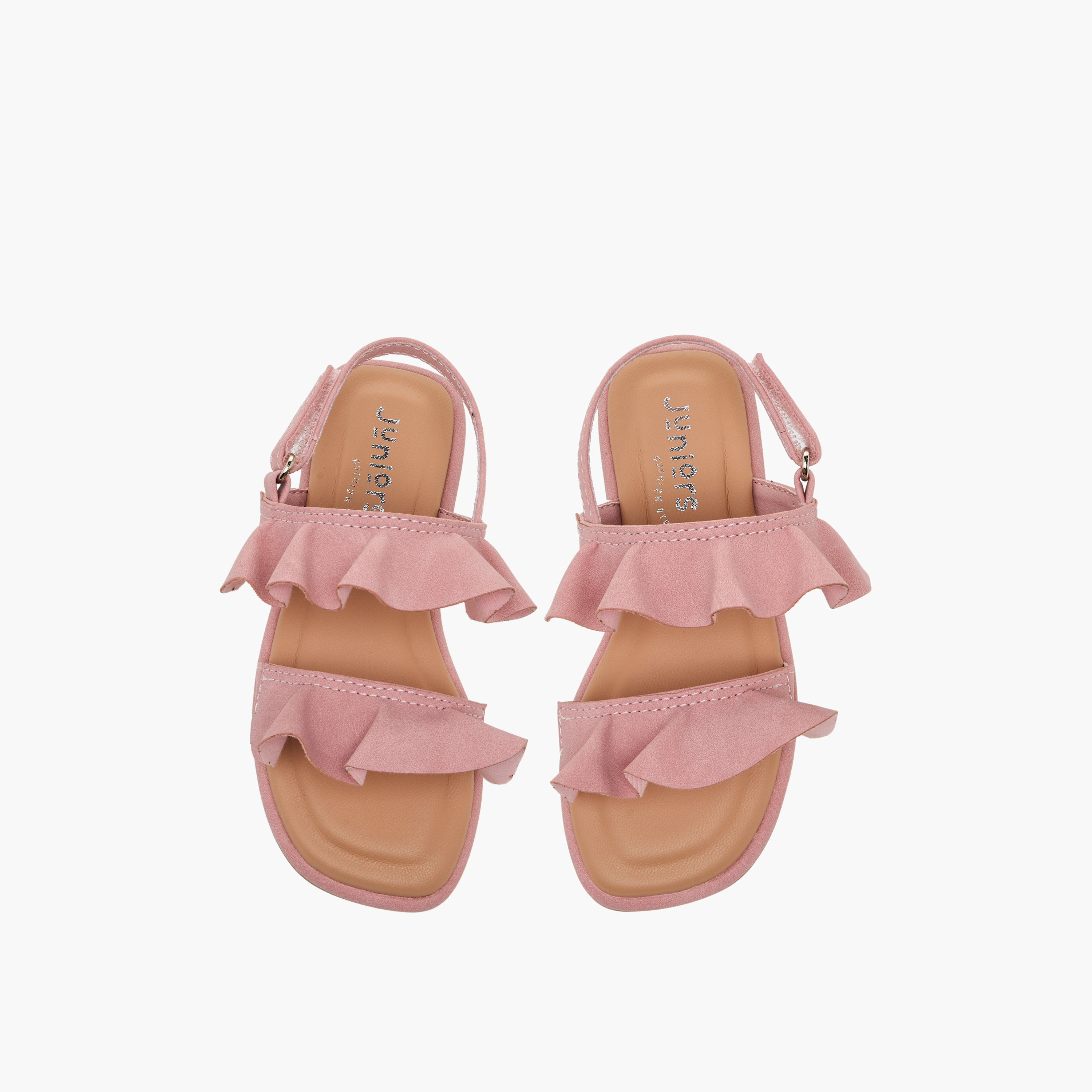 Juniors Girls Ruffle Design Hook & Loop Sandals-girls-shoes-sandals-image-1