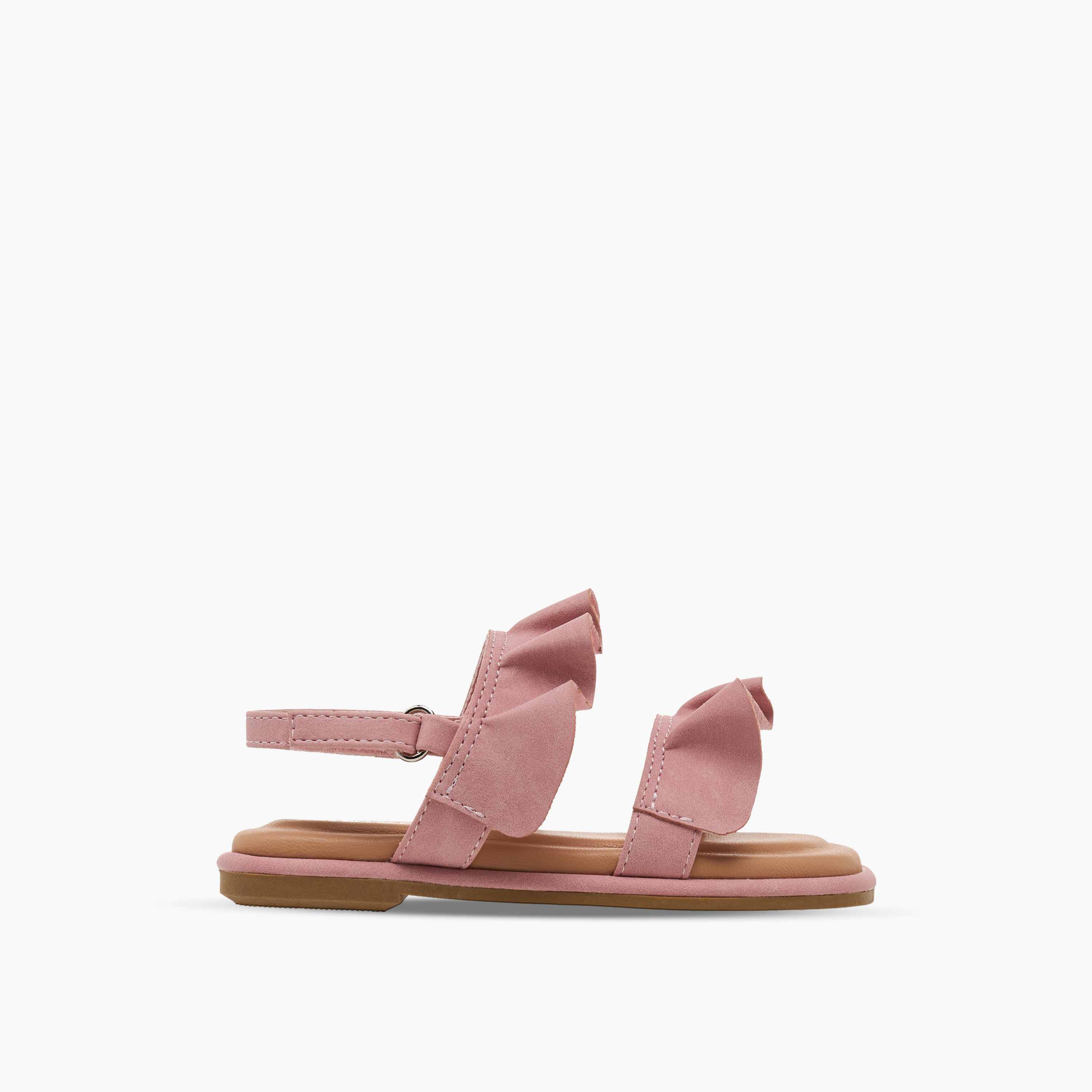 Juniors Girls Ruffle Design Hook & Loop Sandals-girls-shoes-sandals-image-2
