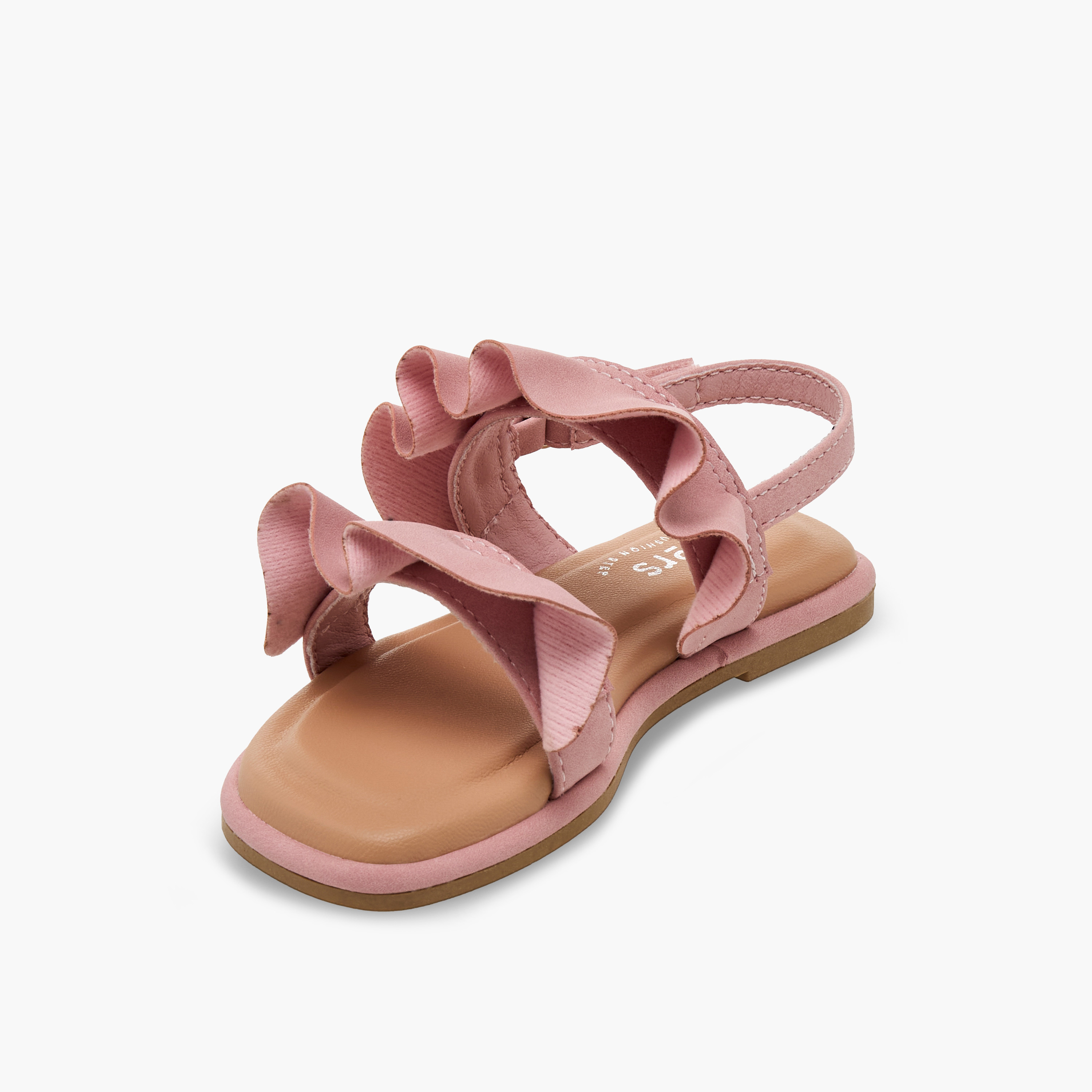 Juniors Girls Ruffle Design Hook & Loop Sandals-girls-shoes-sandals-image-3