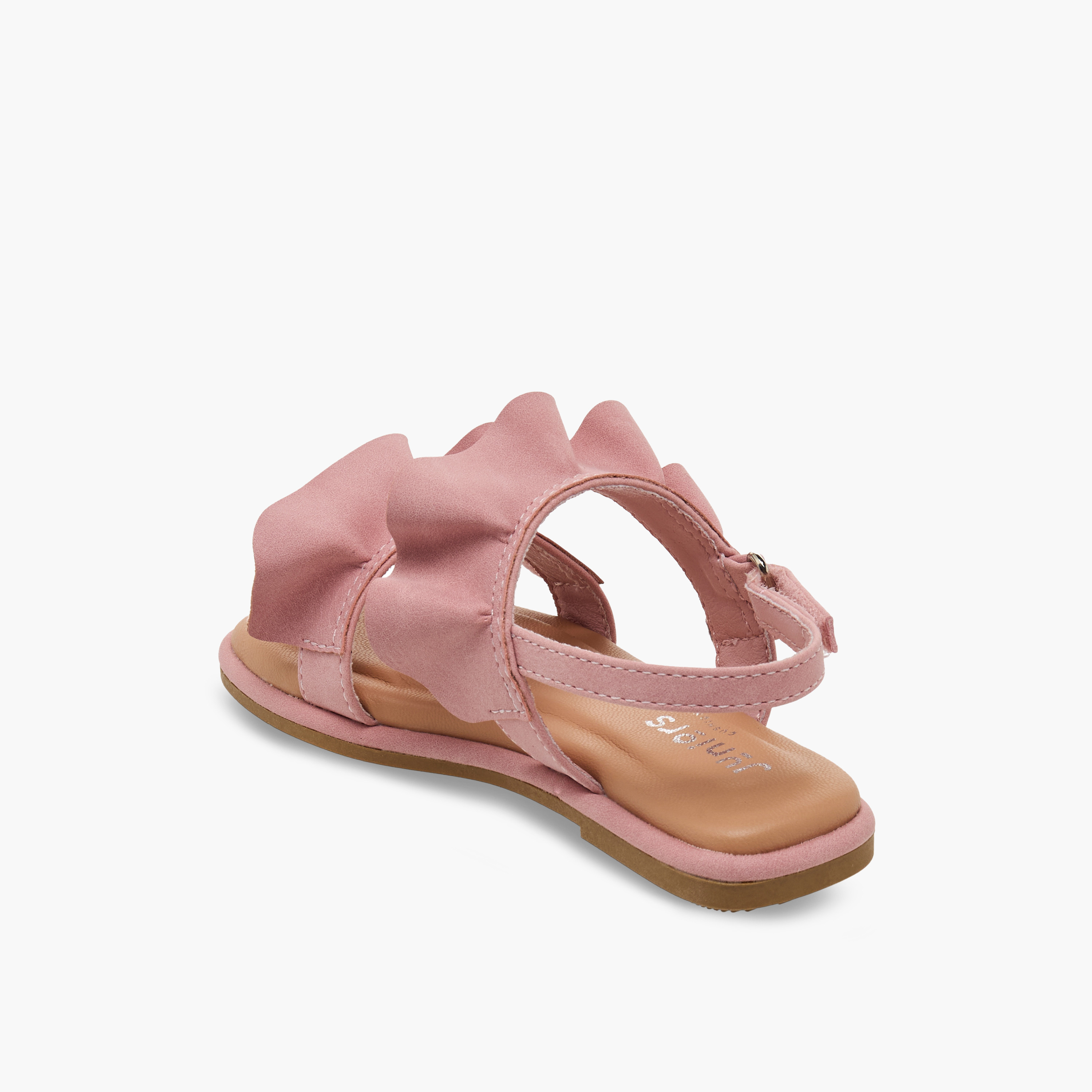 Juniors Girls Ruffle Design Hook & Loop Sandals-girls-shoes-sandals-image-4
