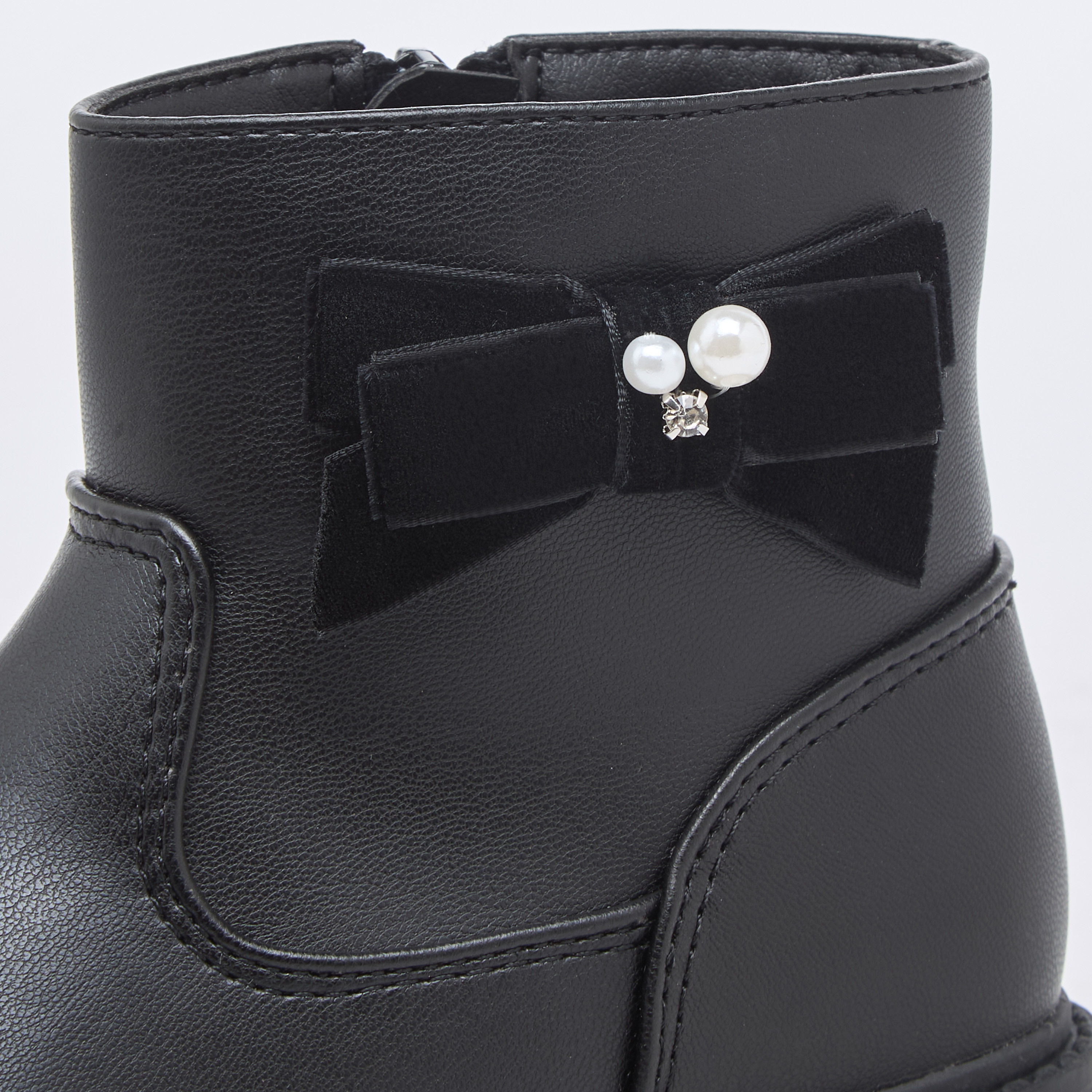 Flora Bella Girls Bow Accent Ankle Boots-girls-shoes-boots-image-4