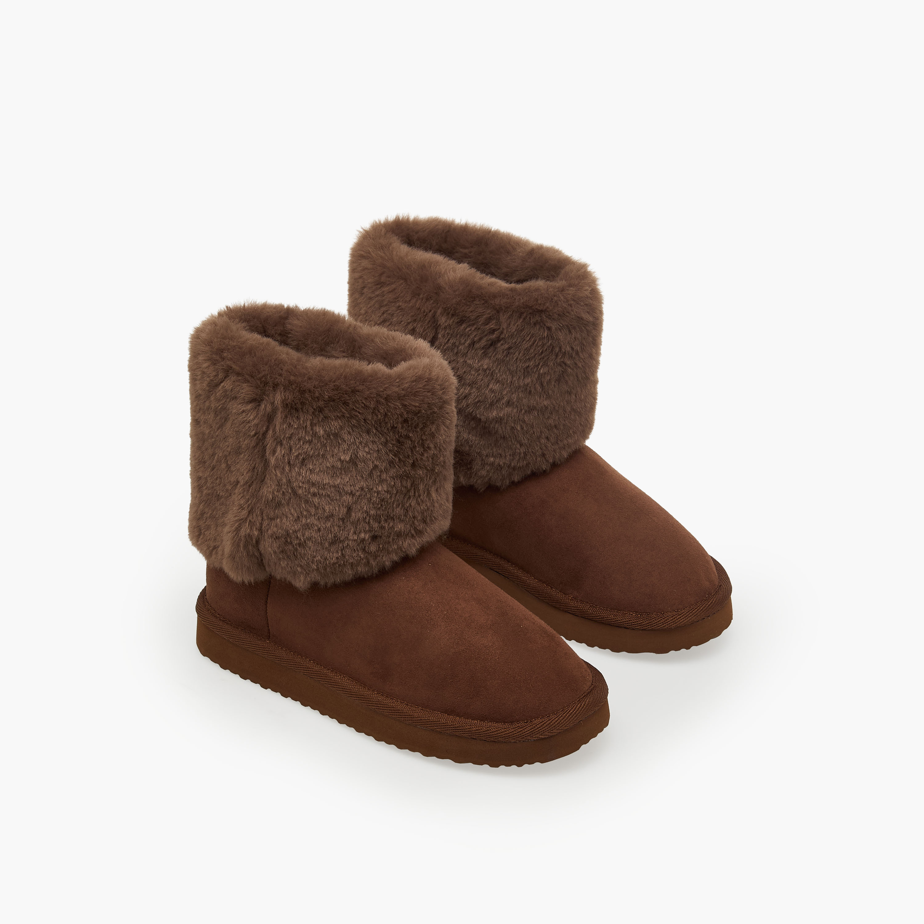 Flora Bella Girls Faux Fur Trim Ankle Boots-girls-shoes-boots-image-1
