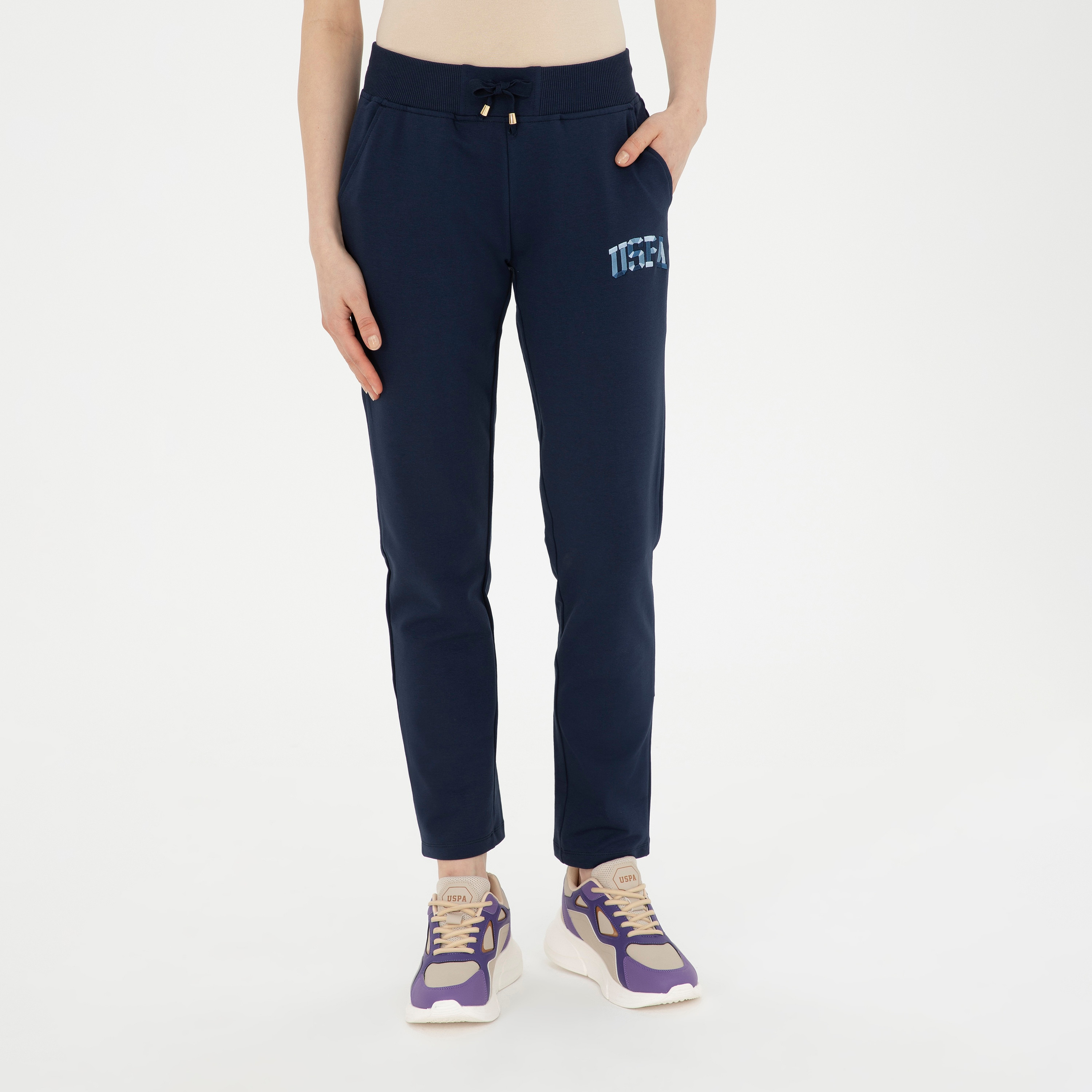 U.S.Polo'Assn Embroidered Logo Mid-Rise Drawstring Waistband Sweatpants-women-clothing-bottoms-joggers-image-5