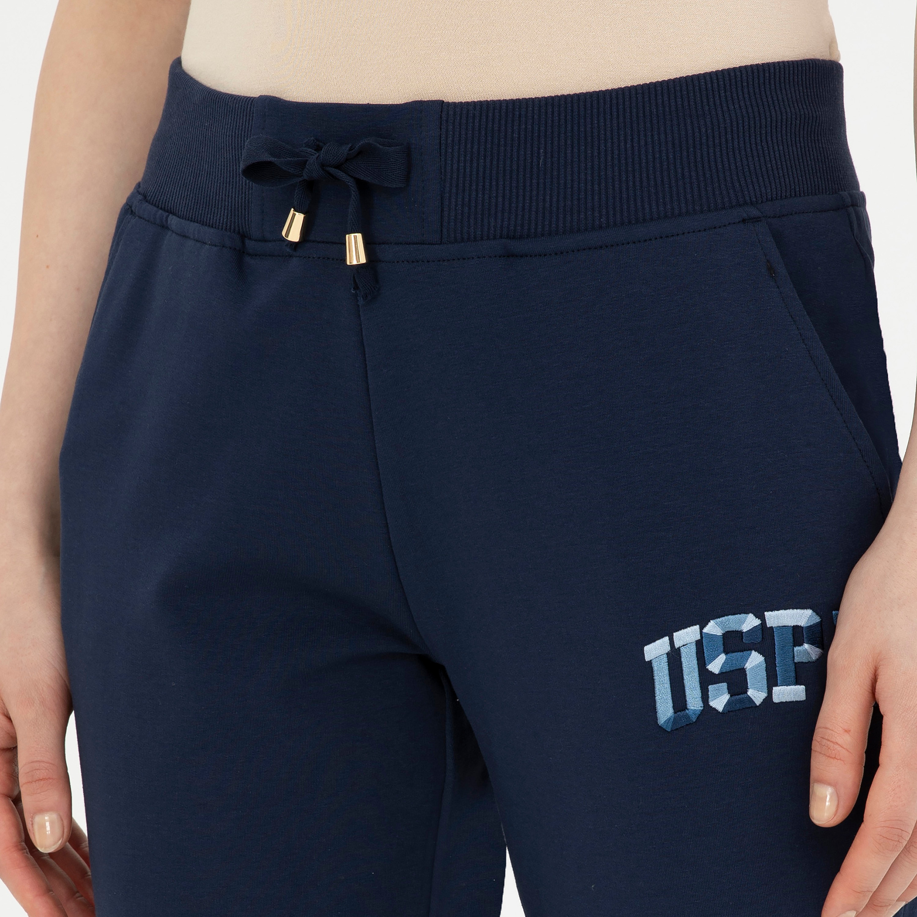 U.S.Polo'Assn Embroidered Logo Mid-Rise Drawstring Waistband Sweatpants-women-clothing-bottoms-joggers-image-7