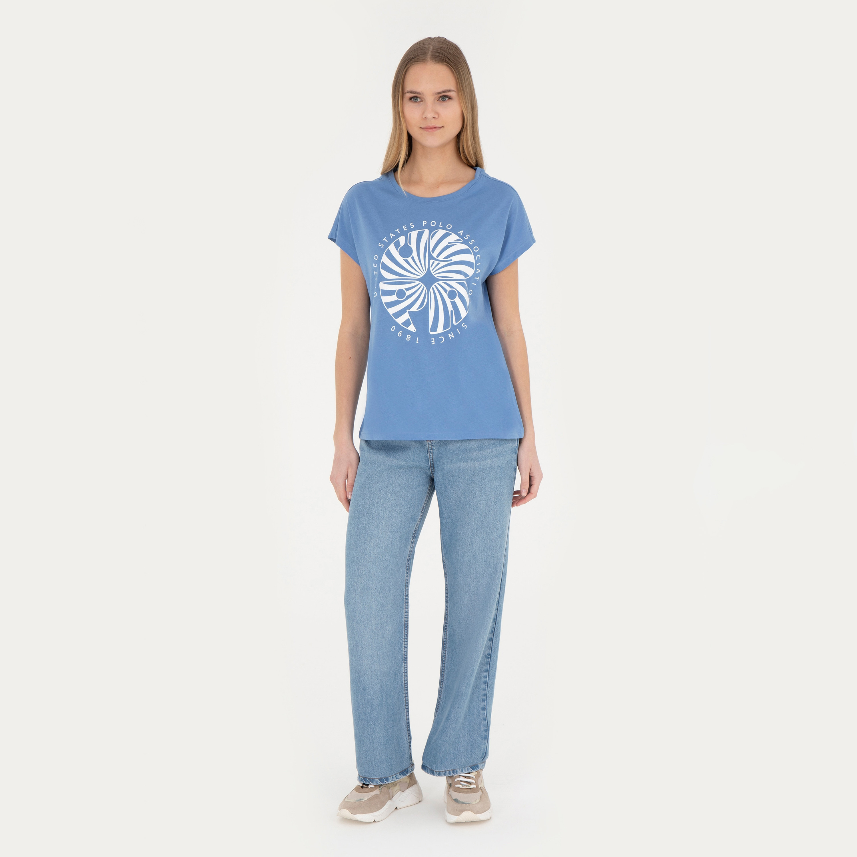 U.S.Polo'Assn Graphic Round Neck Short Sleeves T-Shirt-women-clothing-tshirts-image-2