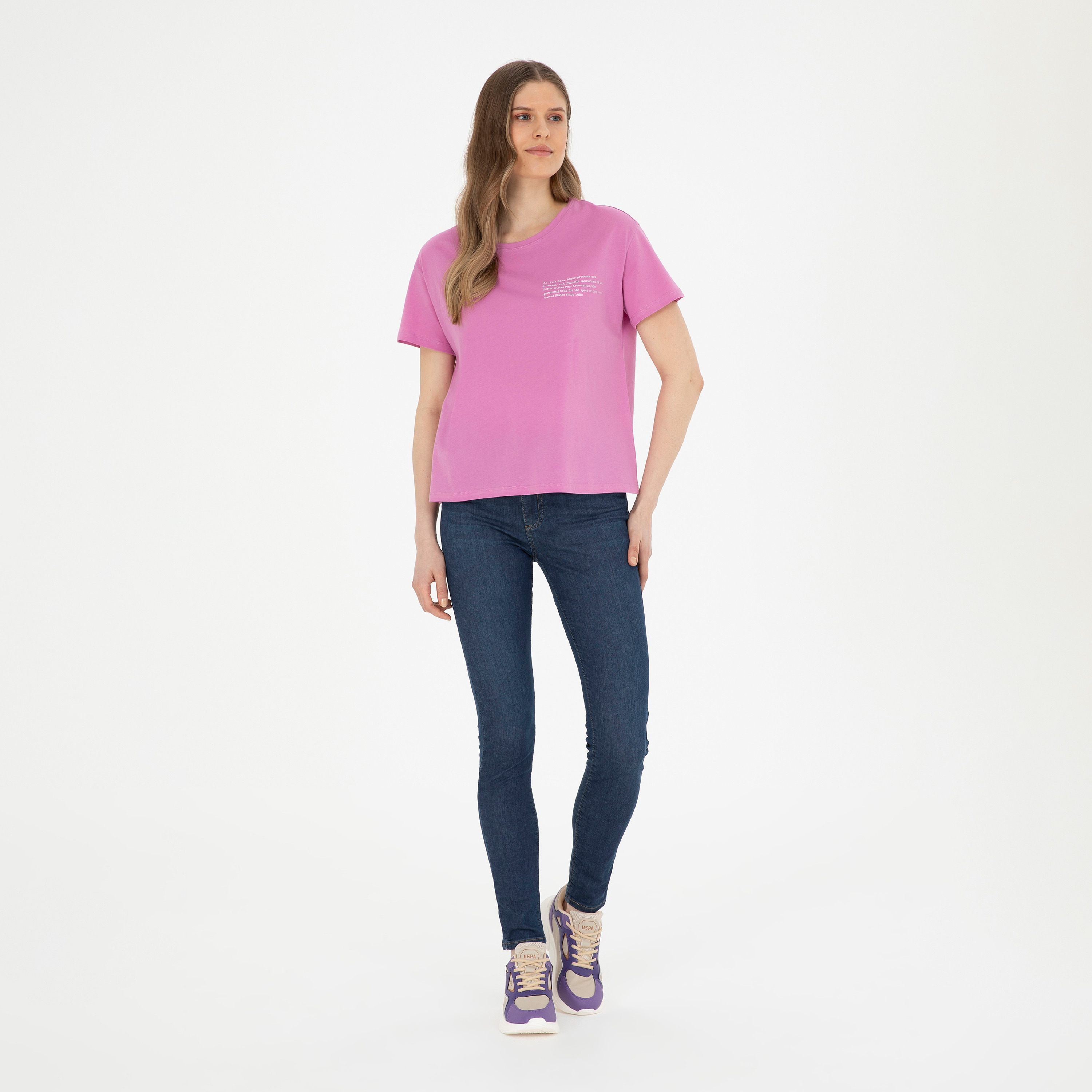 U.S.Polo'Assn Printed Crew Neck Short Sleeves T-Shirt-women-clothing-tshirts-image-2